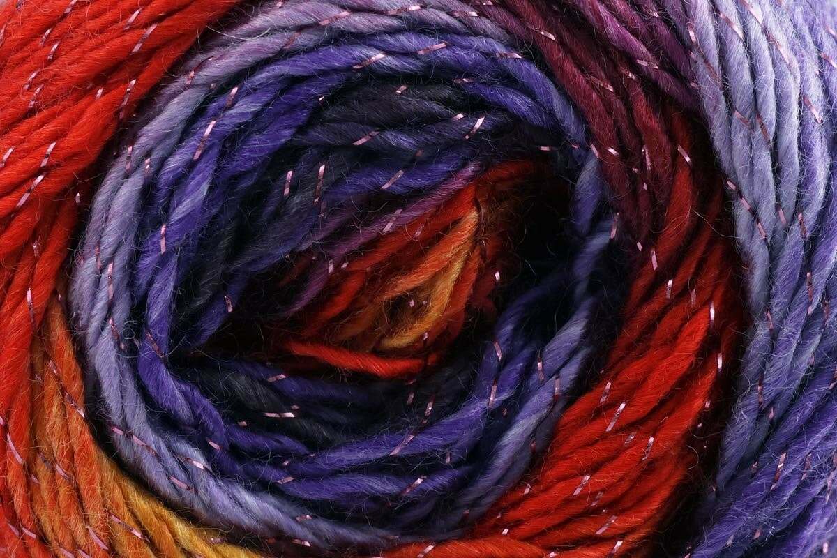 Cygnet Boho Spirit Highlights Aran Yarn - 100g, 100% Acrylic Self-Striping Metallic Knitting & Crochet Yarn for clothing & Accessories