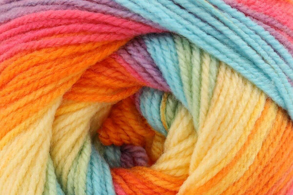 Cygnet Colour Rush DK Crochet Yarn - 100g, 100% Acrylic Self-Striping Double Knitting Multicolour Yarn for Clothing & Home Accessories
