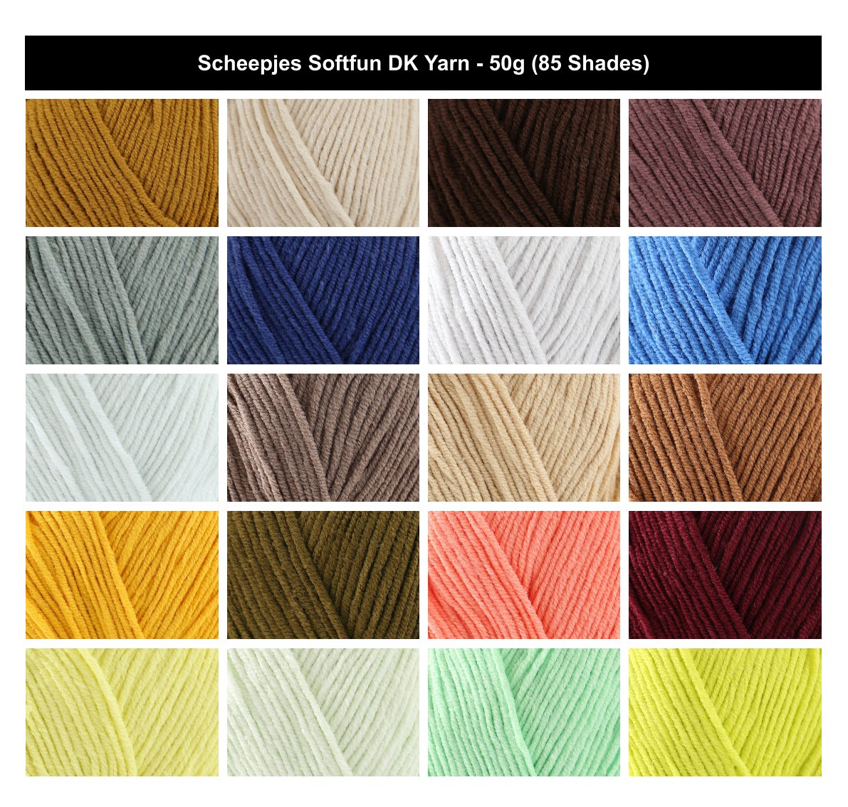 Scheepjes Softfun DK Yarn for Crochet & Knitting - 50g, Cotton Acrylic Soft Lightweight Double Knitting Wool for Baby Blankets, Garments & Toys
