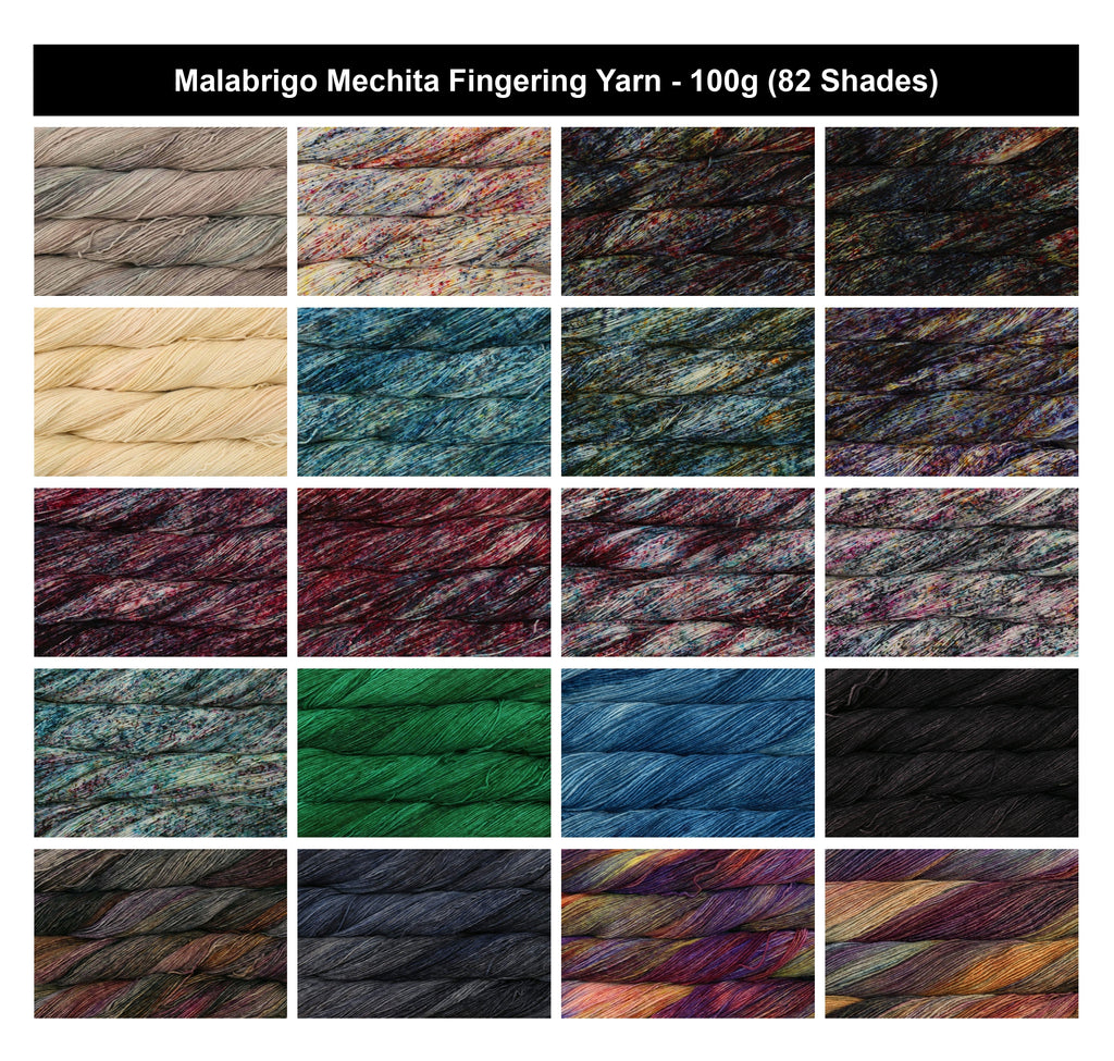 Malabrigo Mechita Fingering Wool Yarn - 100g, 100% Superwash Merino Wool, Kettle Dyed Single Ply Crochet & Knitting Yarn for Shawls, Lace, Scarves & Baby Items