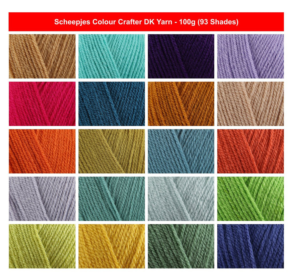 Scheepjes Colour Crafter DK Yarn for Crochet - 100g, Luxury 100% Acrylic Soft Double Knitting Wool for Plush Toys, Blankets & Garments
