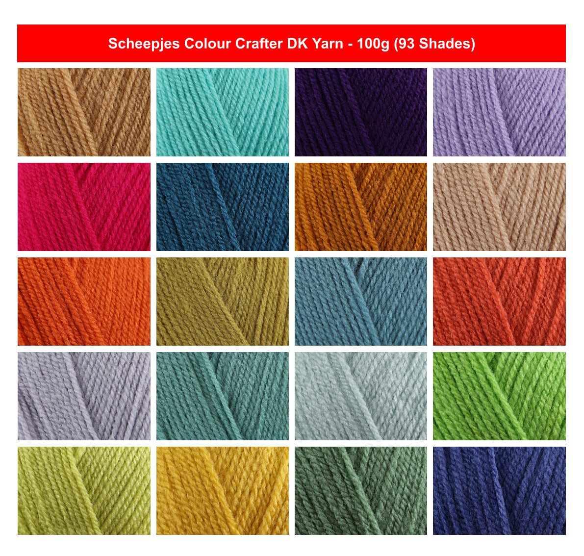 Scheepjes Colour Crafter DK Yarn for Crochet - 100g, Luxury 100% Acrylic Soft Double Knitting Wool for Plush Toys, Blankets & Garments