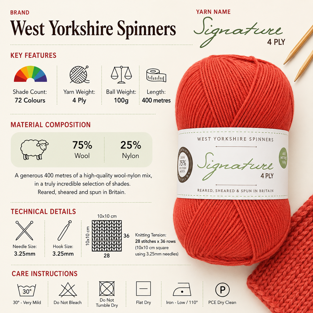 West Yorkshire Spinners Signature 4 Ply Yarn - 100g, Luxury British Wool & Nylon Blend Soft Self Striping Crochet Knitting Sock Yarn for Socks, Shawls & Tops