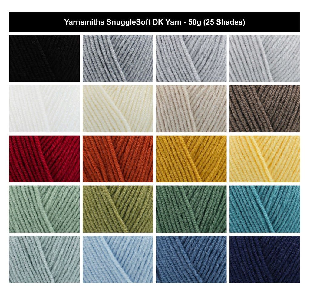 Yarnsmiths SnuggleSoft DK Baby Yarn - 50g, Acrylic Nylon Blend Low Pill Soft Double Knit Crochet Yarn for Newborn Baby Garments & Cosy Home Accessories