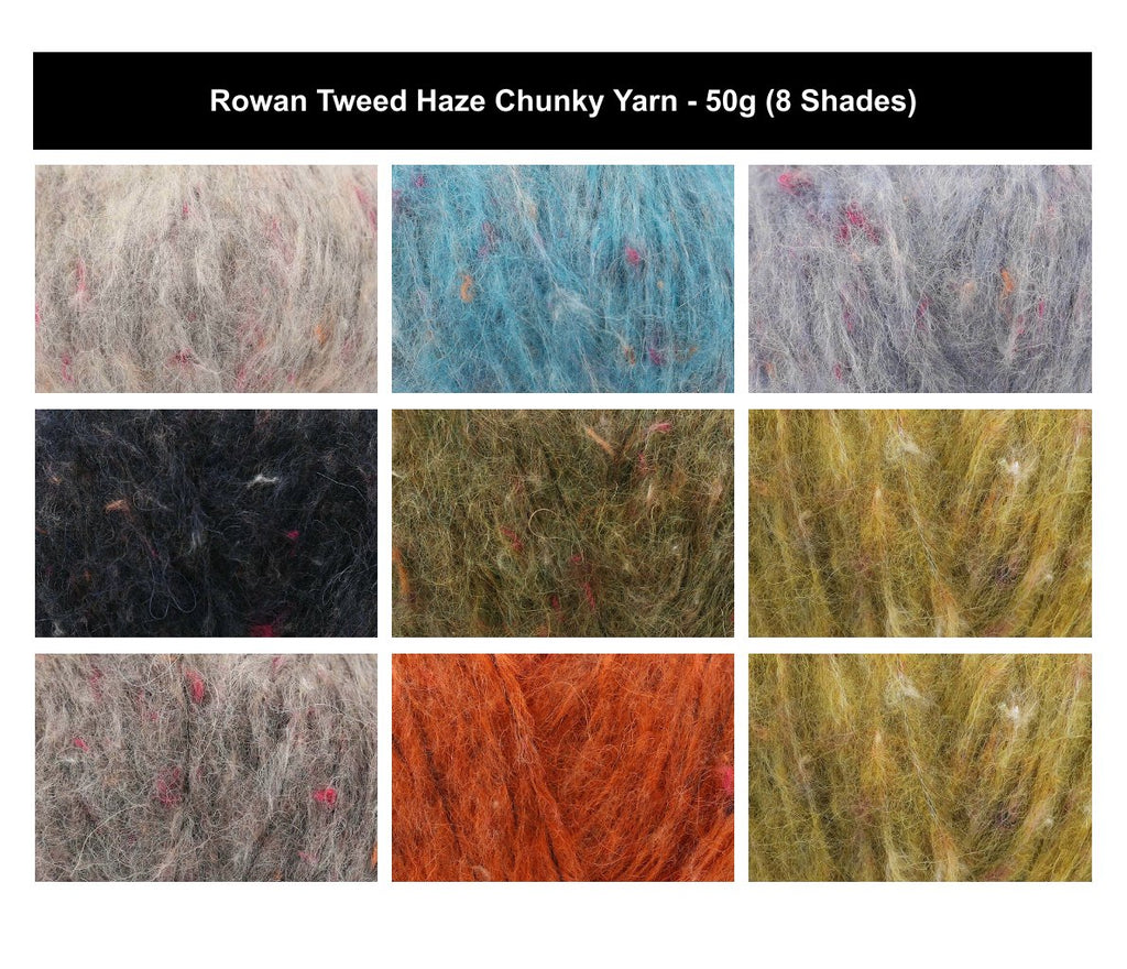 Rowan Tweed Haze Chunky Crochet Yarn - 50g, Luxury Mohair Alpaca Blend Soft Fluffy Knitting Wool for Jumpers, Cardigans & Crafts