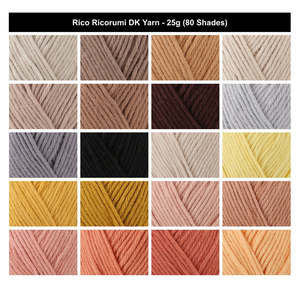 Rico Ricorumi DK Yarn for Crochet - 25G, 100% Cotton Amigurumi Soft Double Knitting Wool for Amigurumi Plushies, Granny Squares Blankets & Toys