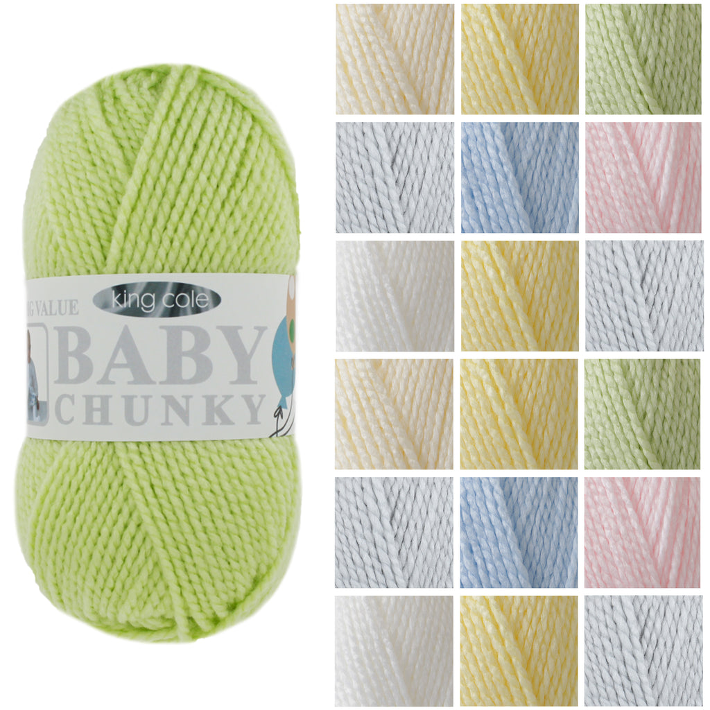 King Cole Big Value Baby Chunky Yarn – 100% Acrylic, 152m Soft & Squishy Baby Knitting & Crochet Yarn - 100g