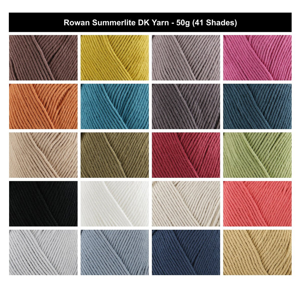Rowan Summerlite DK Yarn for Crochet & Knitting - 50g, 100% Cotton Soft Matt Finish Double Knit Wool for Sweater, Shawl & Summer Projects