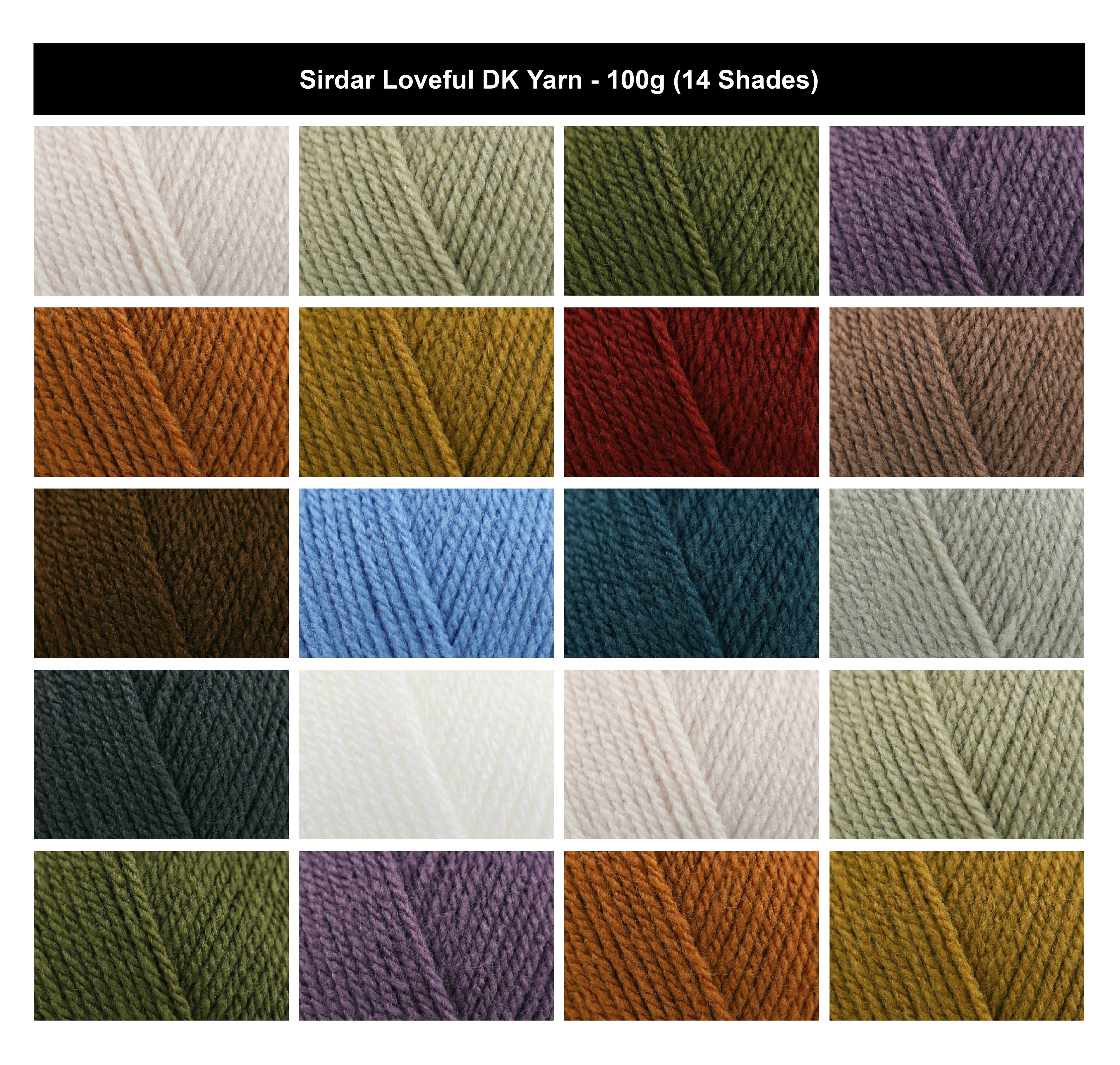 Sirdar Loveful DK 100% Recycled Crochet Yarn - 100g, 100% Acrylic Double Knitting Eco-Friendly Sustainable Knitting Wool for Cardigans, Jumpers & Sweaters