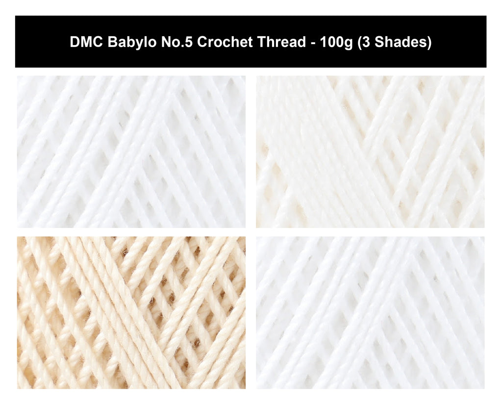 DMC Babylo No.5 Crochet Thread Yarn - 100g, 100% Mercerised Cotton Knitting Yarn for Decorative Lacework, Doilies & Fine Detail Crafting