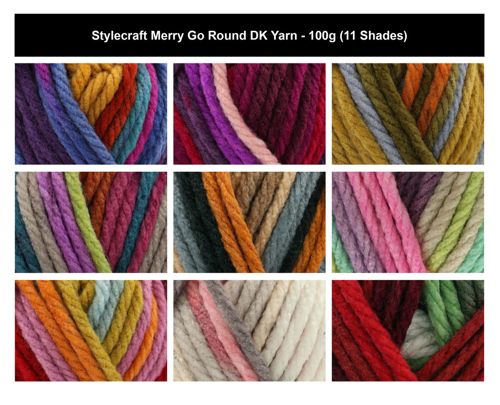 Stylecraft Merry Go Round XL Super Chunky Yarn - 100g, 100% Acrylic Kniiting Crochet Colour Changing Quick-Knit Wool for Funky Cardigans & Jumpers