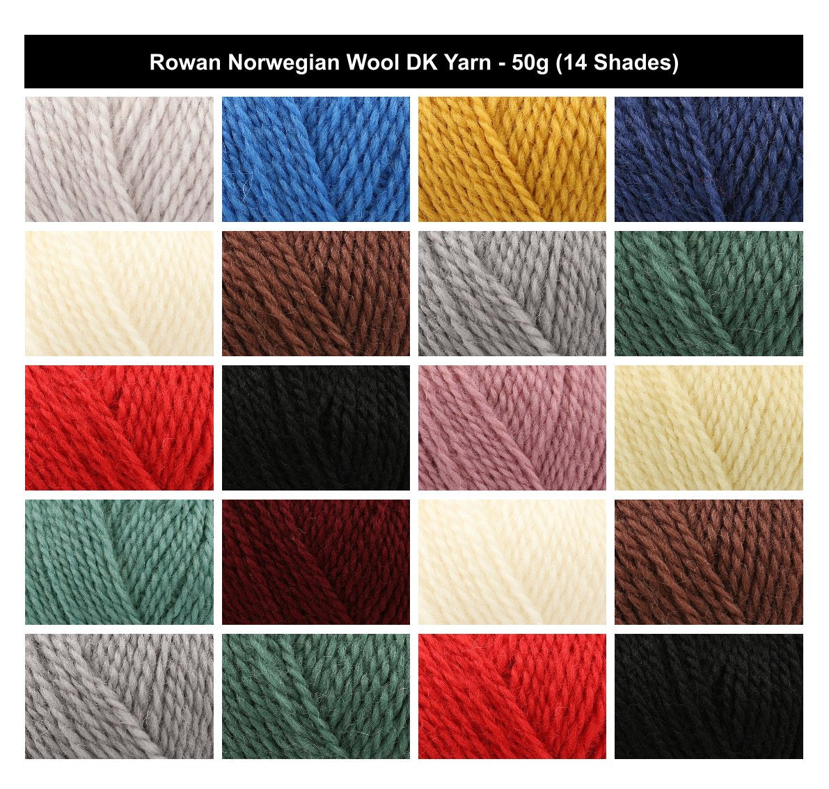 Rowan Norwegian Wool DK Yarn fo Crochet & Knitting - 50g, Luxury 100% Wool Soft Cosy Double Knit Wool for Sweater, Cardigan & Garments