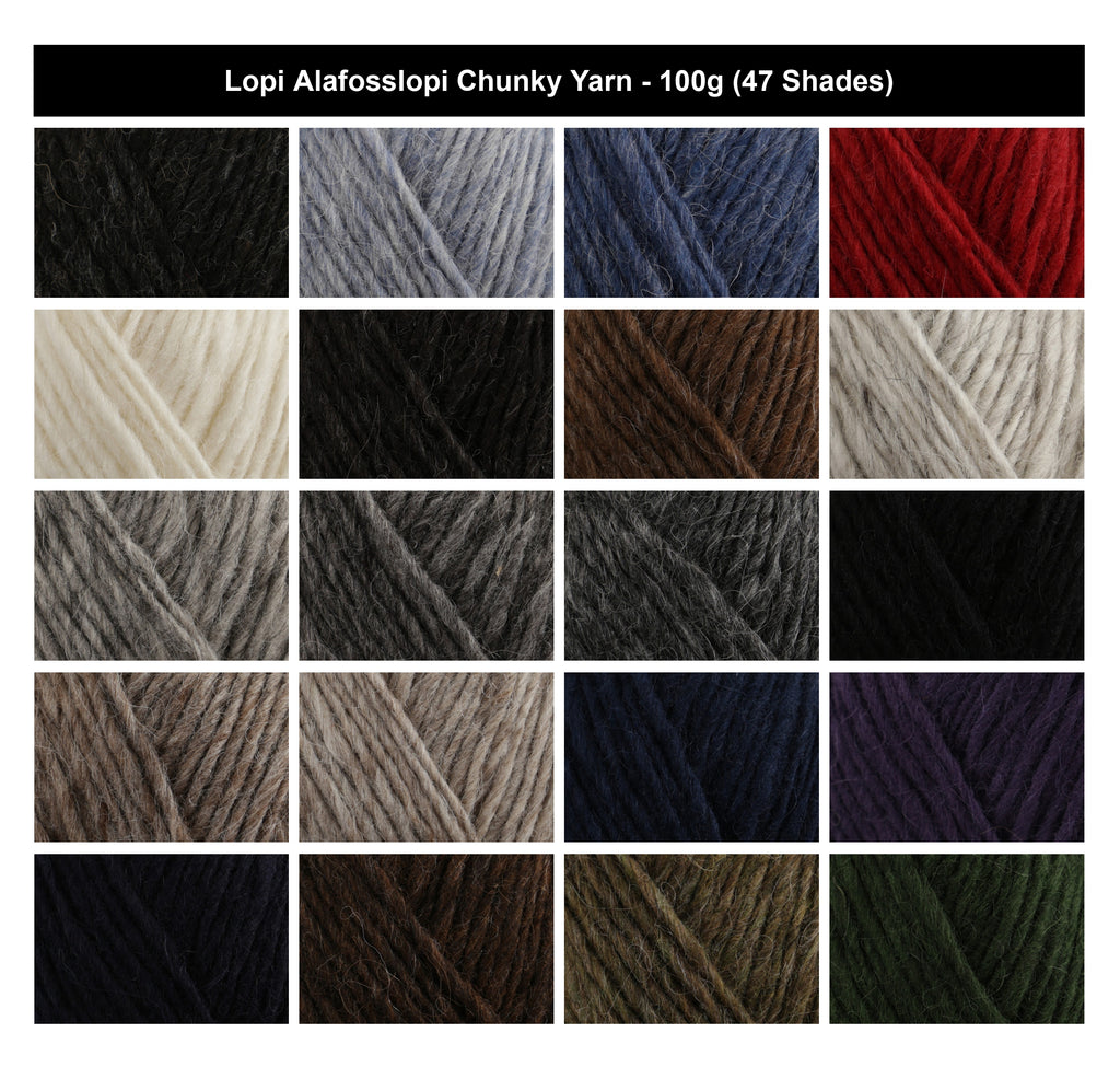 Lopi Alafosslopi Chunky Yarn - 100g, 100% Wool Rustic Icelandic Crochet Knitting Wool for Scandinavian Sweaters, Jumpers, Scarves & Blankets