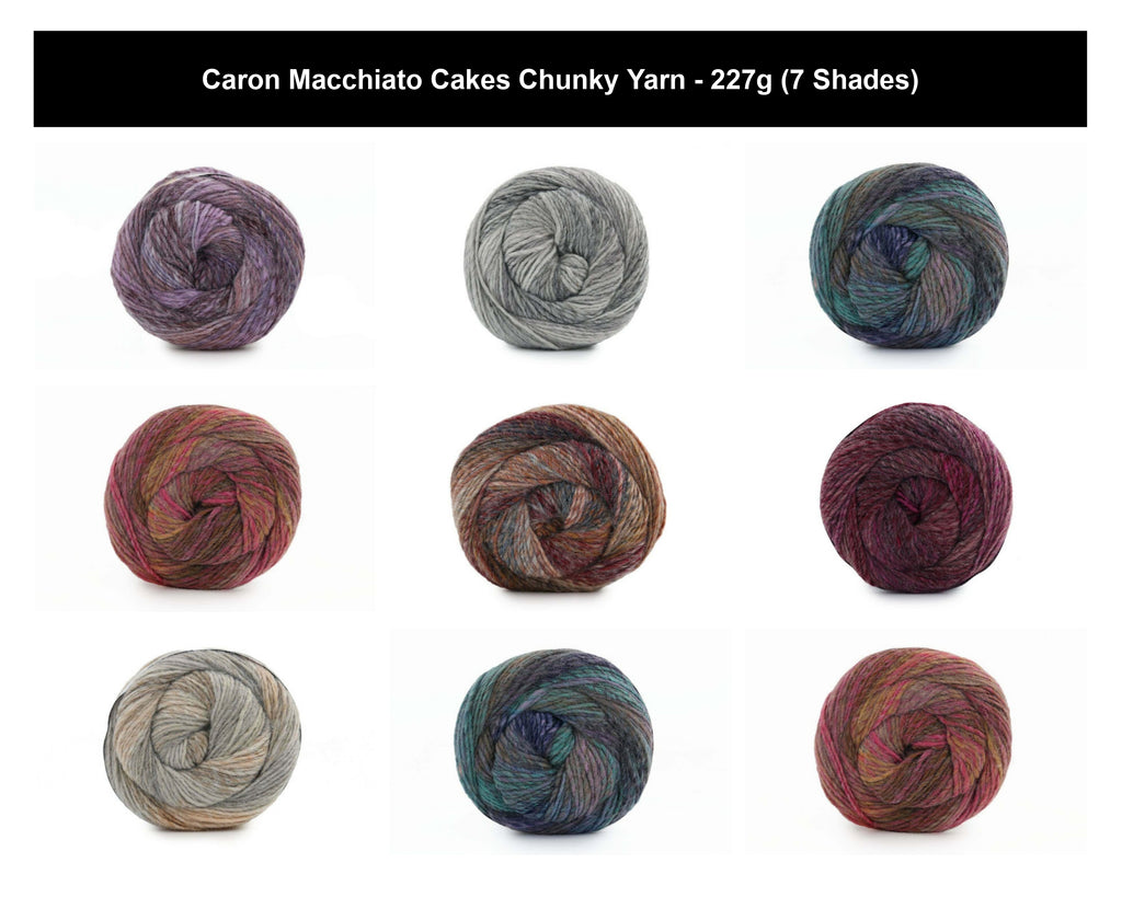 Caron Macchiato Cakes Chunky Crochet Yarn - 227g, Acrylic Wool Blend Creamy Tones Gradient Knitting for Blankets, Home Accessories, Jumpers & Warm Scarves