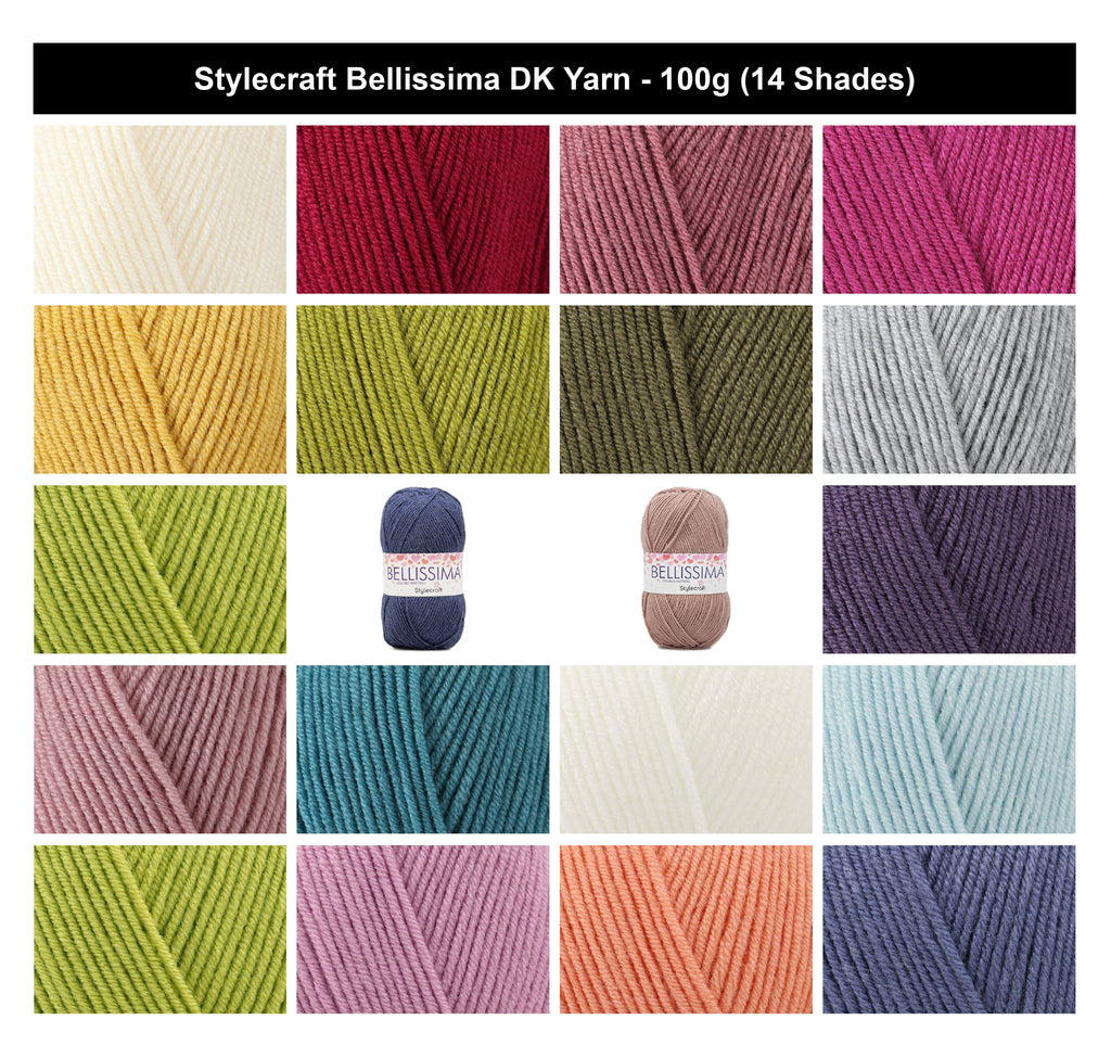 Stylecraft Bellissima Twist Crochet DK Yarn - 100g, 100% Acrylic Pearlescent Sheen Soft Double Knitting Wool for Cardigans, Scarves & Gloves