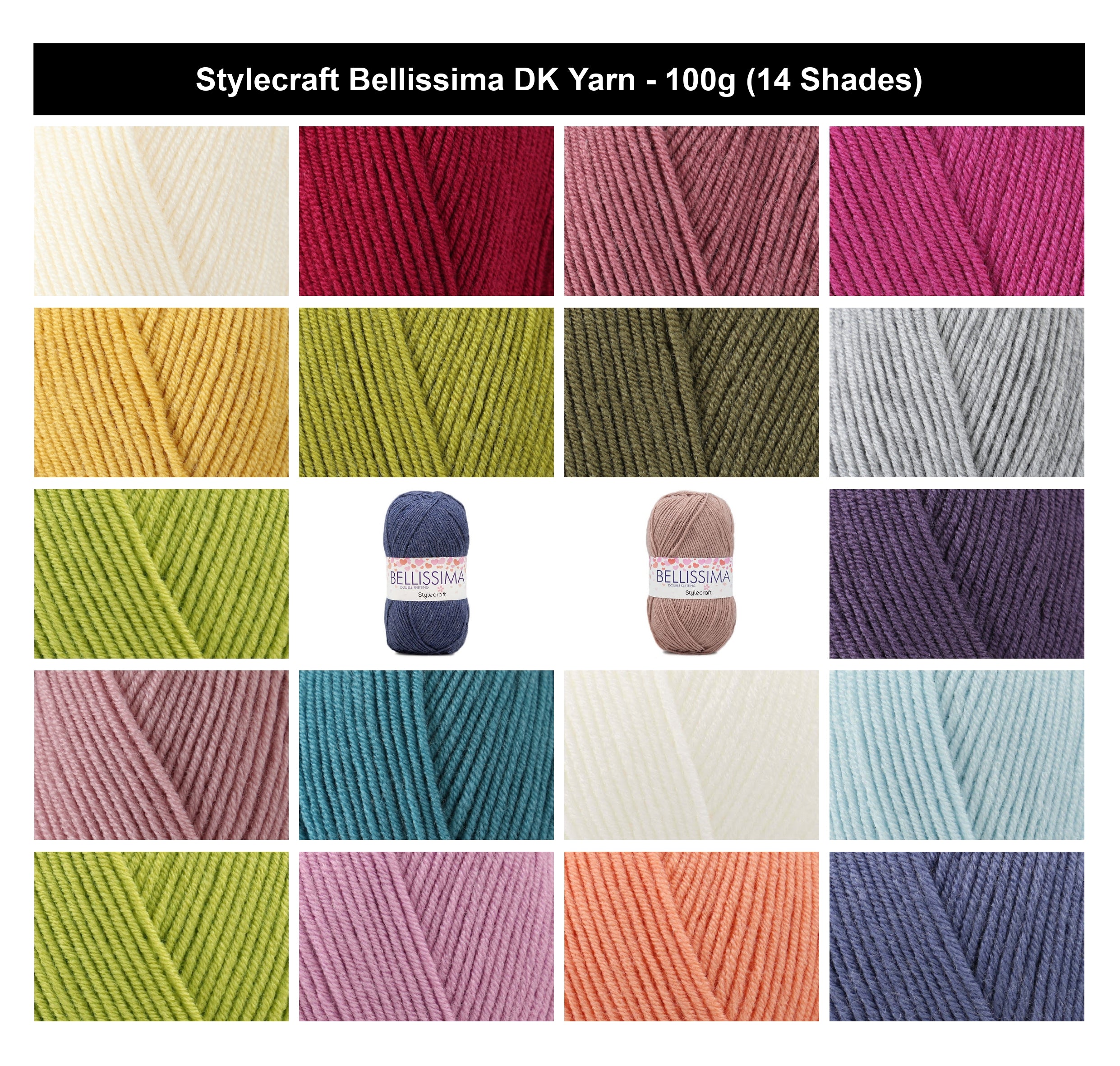 Stylecraft Bellissima Twist Crochet DK Yarn - 100g, 100% Acrylic Pearlescent Sheen Soft Double Knitting Wool for Cardigans, Scarves & Gloves