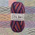 King Cole Zig Zag 4 Ply Yarn Premium Self-Striping Sock & Craft Wool Blend Knitting & Crochet Yarn for Socks & Accessories - 100g Ball