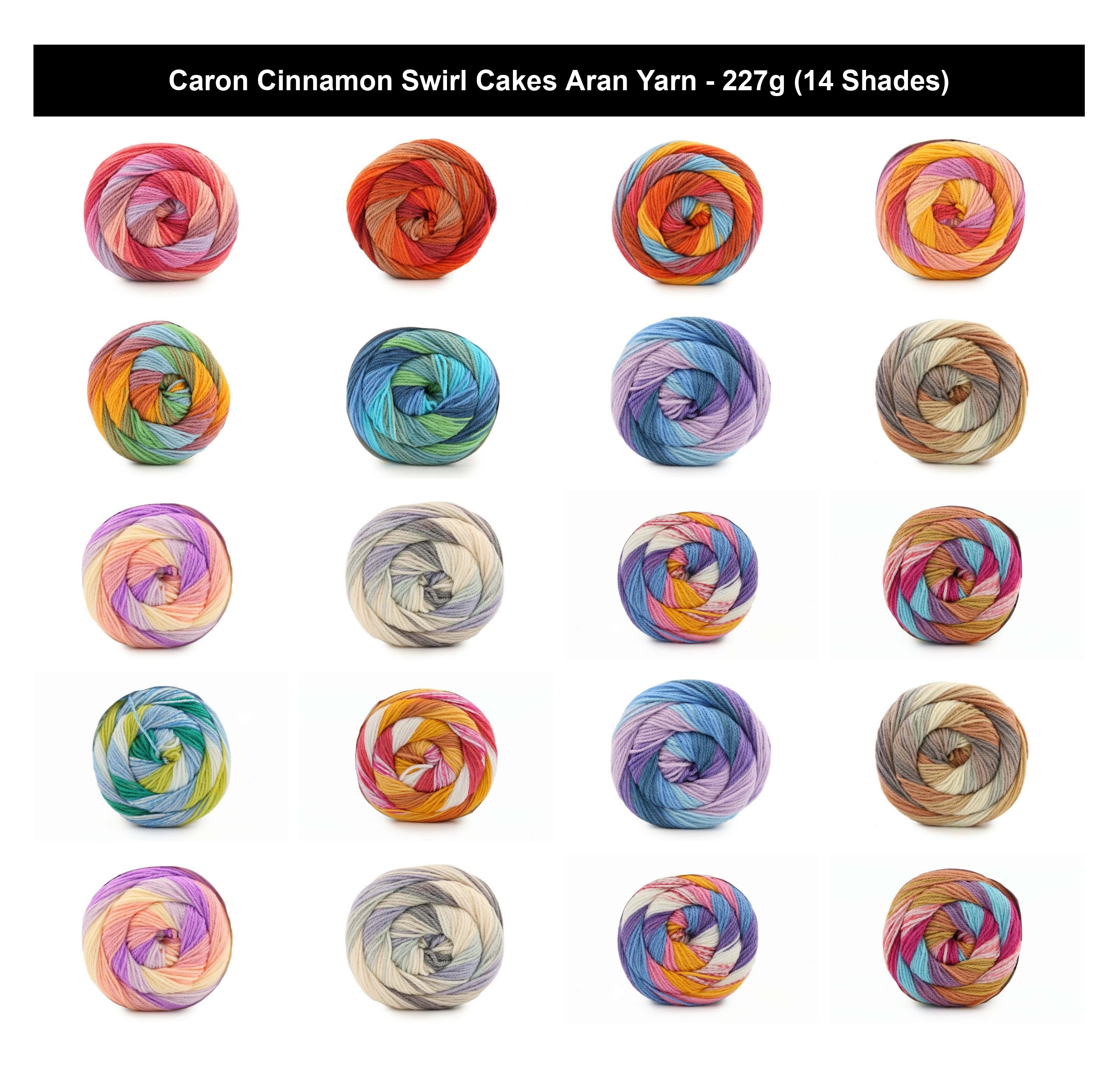 Caron Cinnamon Swirl Cakes Aran Yarn - 227g, 100% Acrylic Self-Striping Gradient Crochet Knitting Yarn for Shawls, Wraps, Cardigans, Blanket & Pillow