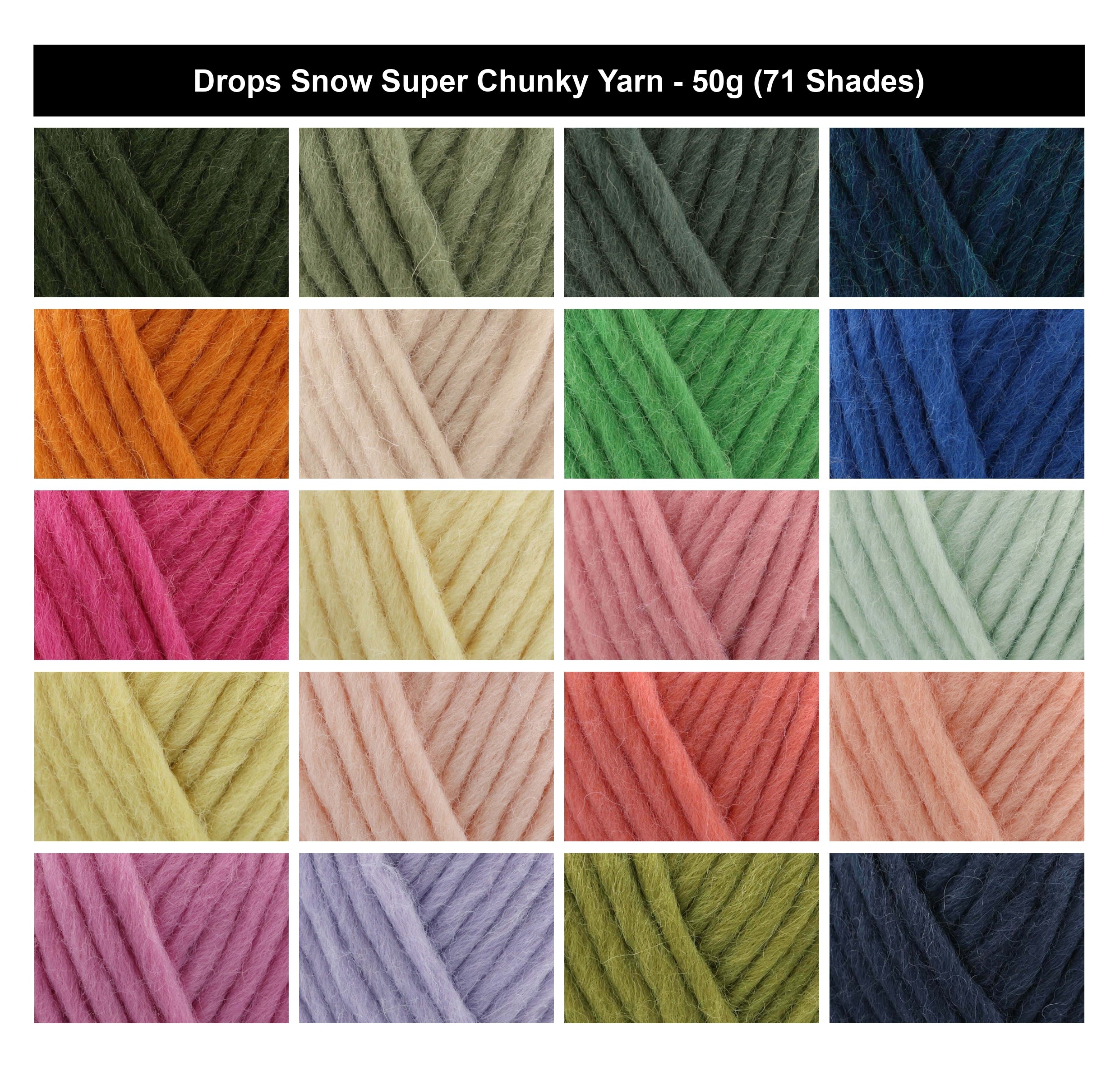 Drops Snow Super Chunky Yarn for Crochet - 50g, 100% Pure Wool Soft Single Ply Roving Knitting Wool for Winter Felting Scarves, Blankets & Accessories