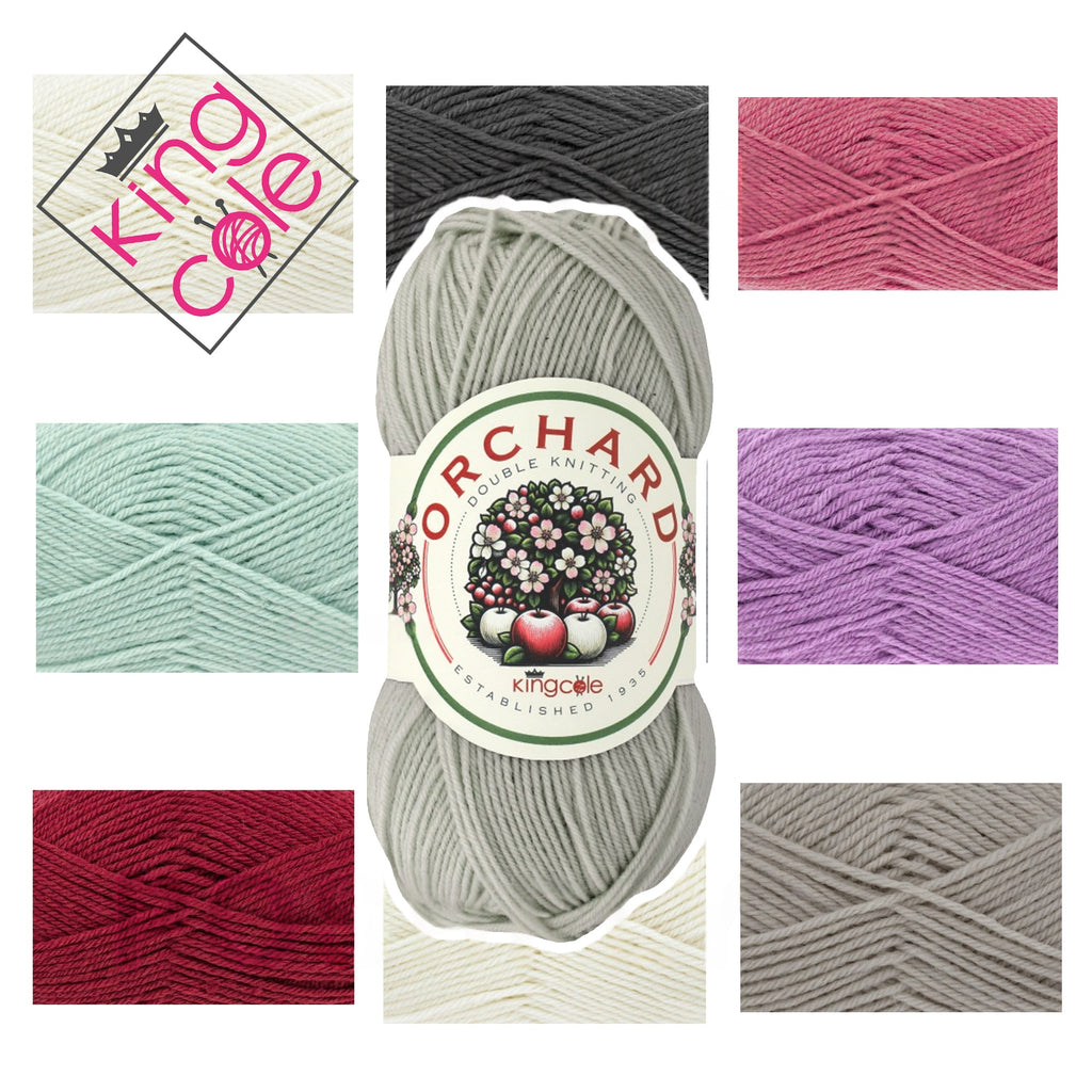 King Cole Orchard DK Yarn 55% Merino Superwash Wool 45% Acrylic 290m Soft, Durable Double Knitting for Garments & Accessories - 100g