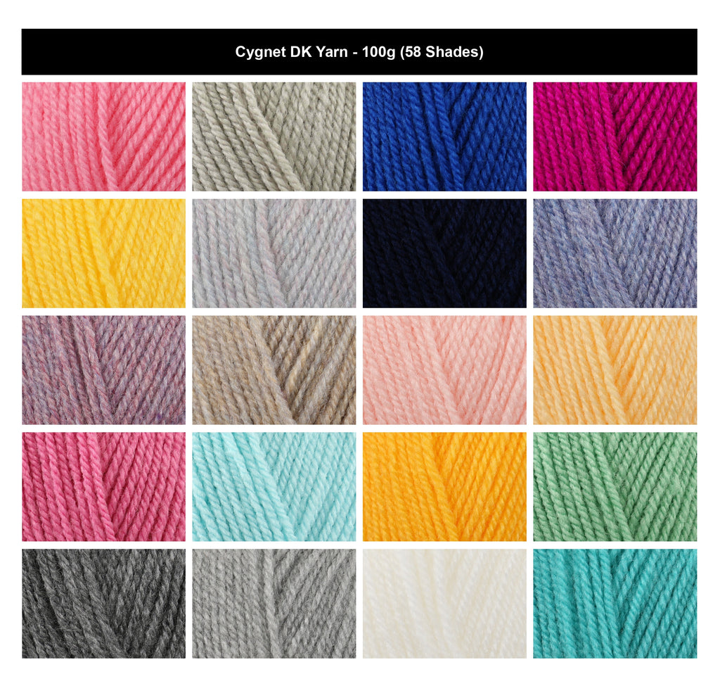 Cygnet Double Knit (DK) Yarn - 100gCrochet, 100% Acrylic Classic Double Knitting Crochet Yarn for Clothing, Toys & Accessories