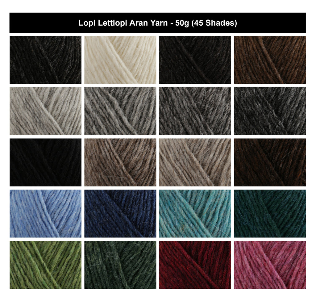 Lopi Lettlopi Aran Crochet Yarn - 50g, 100% Icelandic Wool Rustic Breathable Nordic Pattern Knitting Wool for Scandinavian Colourwork & Winter Garments