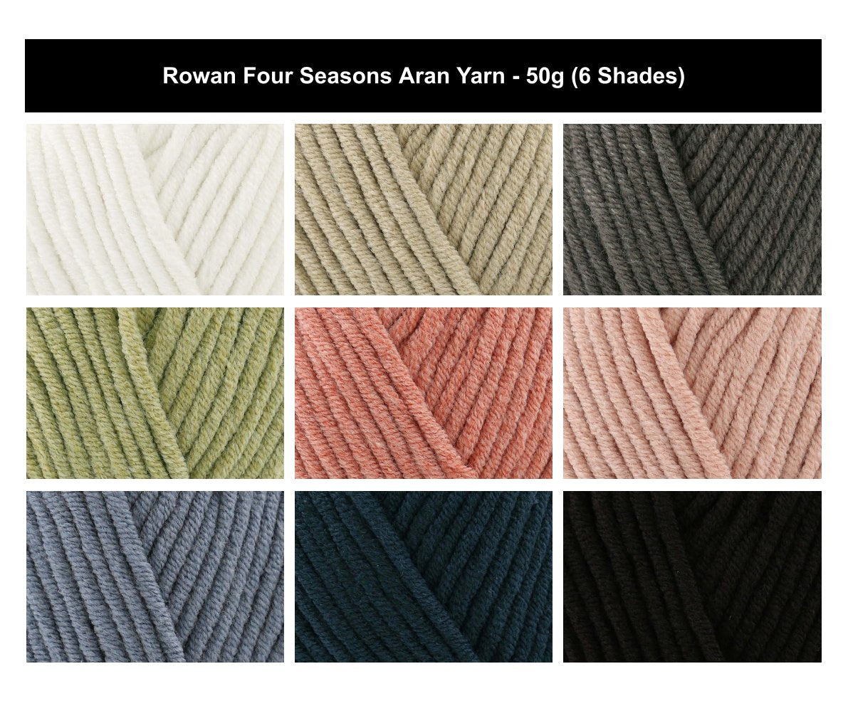 Rowan Four Seasons Aran Crochet Yarn - 50g, Luxury Cotton & Acrylic Blend Soft Craft Knitting Wool for Jumpers, Cardigans & Year-Round Knits