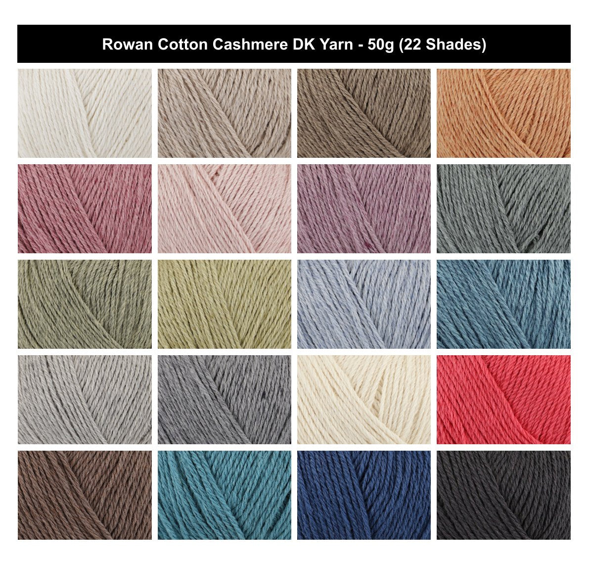 Rowan Cotton Cashmere DK Crochet Wool Yarn - 50g, Double Knitting Pastel Melange Effect Summer Yarn for Light Garments & Accesories