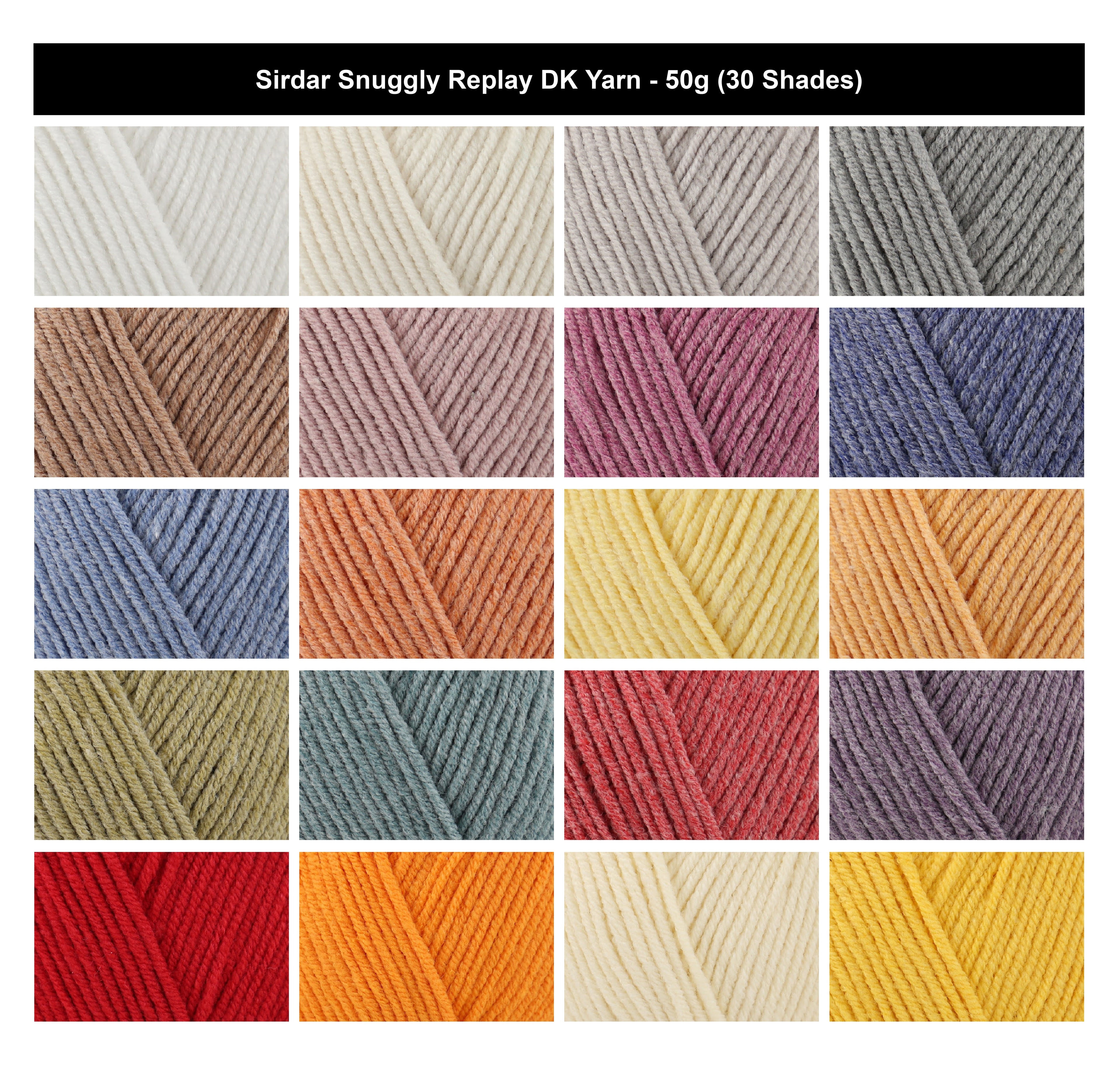 Sirdar Snuggly Replay DK Crochet Yarn - 50g, Soft Pastel Cotton Acrylic Blend Double Knitting Wool Yarn for Lightweight Summer & Winter Garments