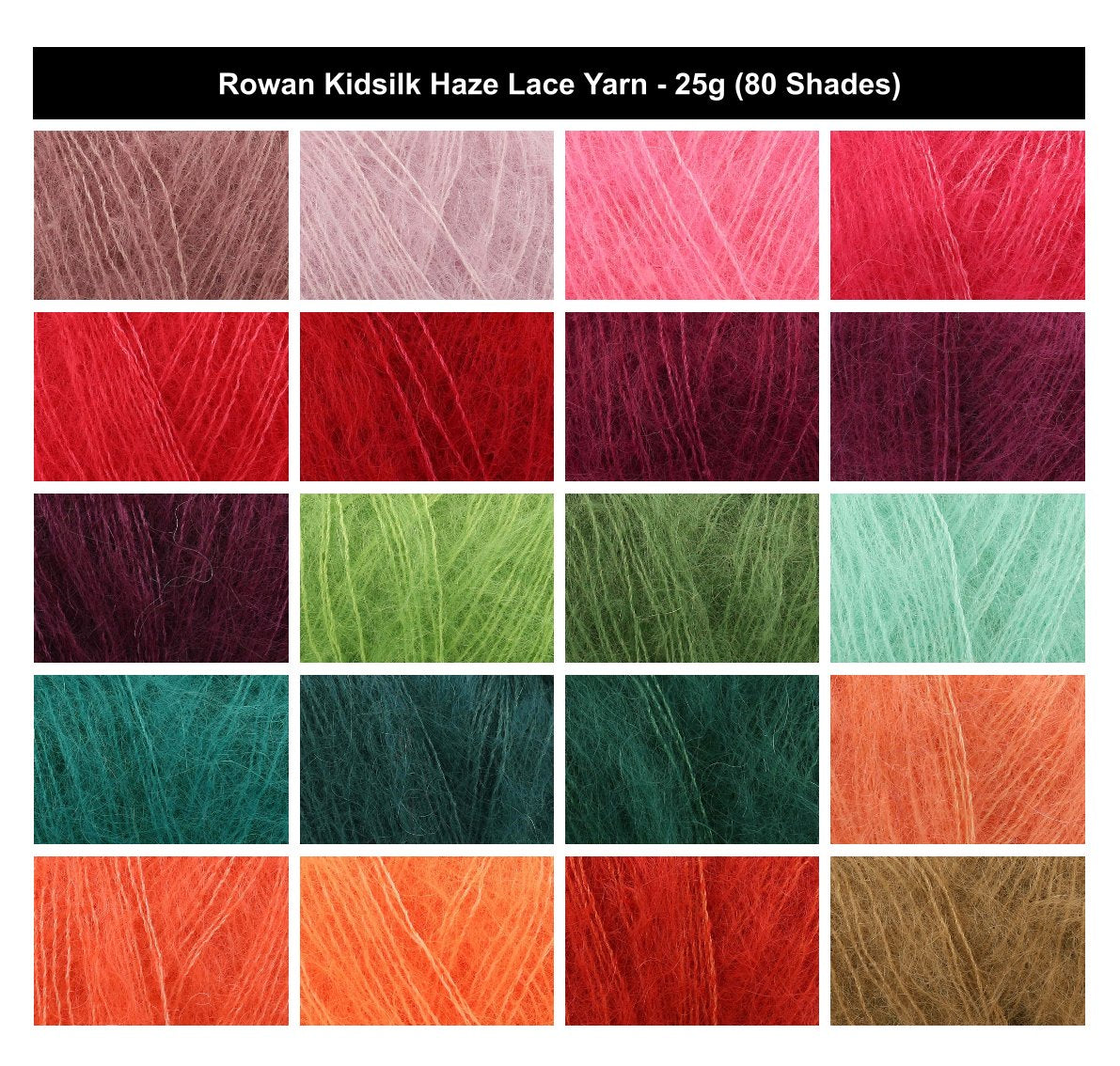 Rowan Kidsilk Haze Lace Crochet Yarn - 25g, Luxury Super Kid Mohair & Silk Blend Soft Lace Weight Knitting Wool for Shawls, Cardigans & Jumpers