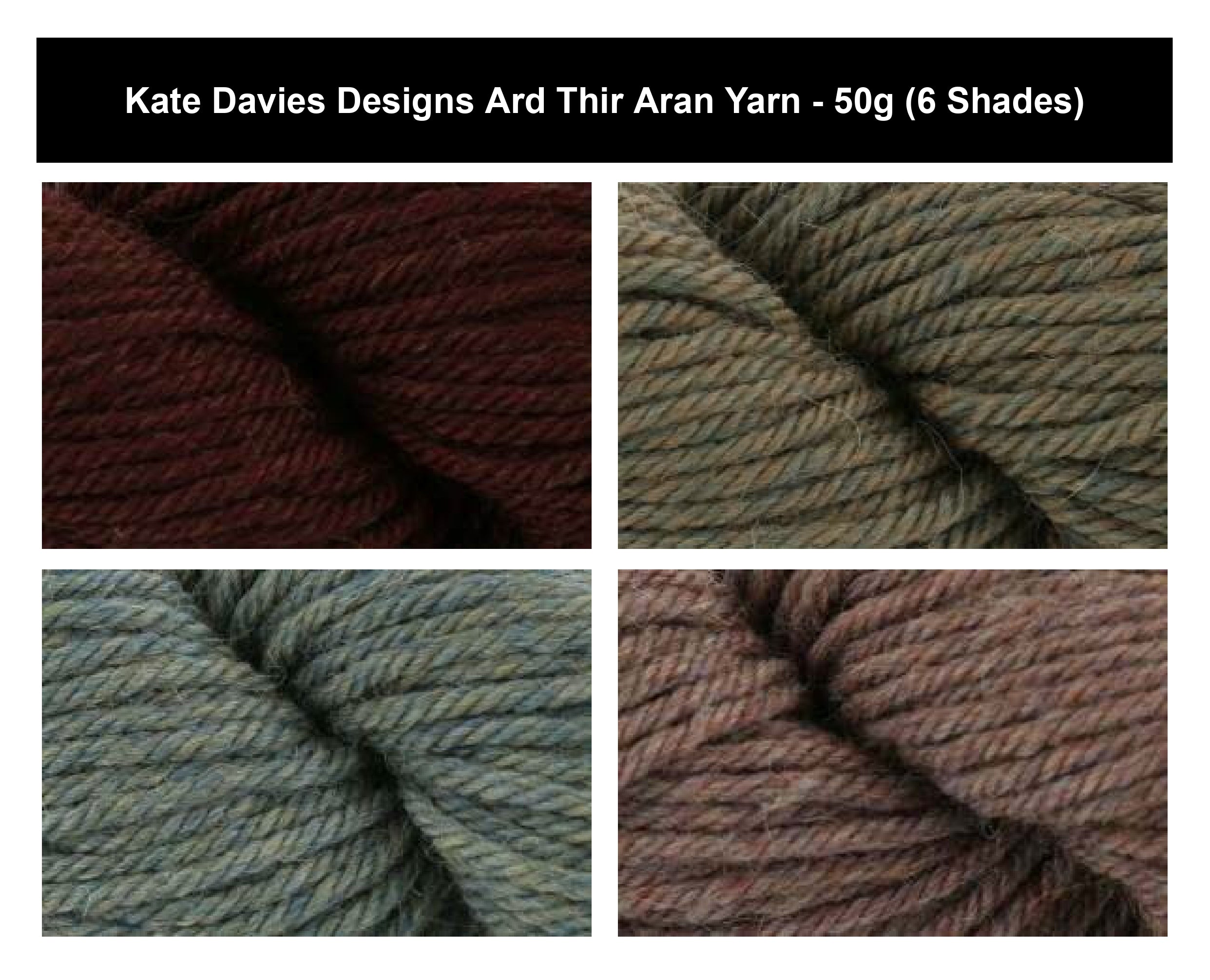 Kate Davies Designs Ard Thir Aran Crochet Yarn - 50g, Peruvian Highland Wool & Superfine Alpaca Blend Scottish Luxury Knitting Wool for Sweaters, Hats & Scarves