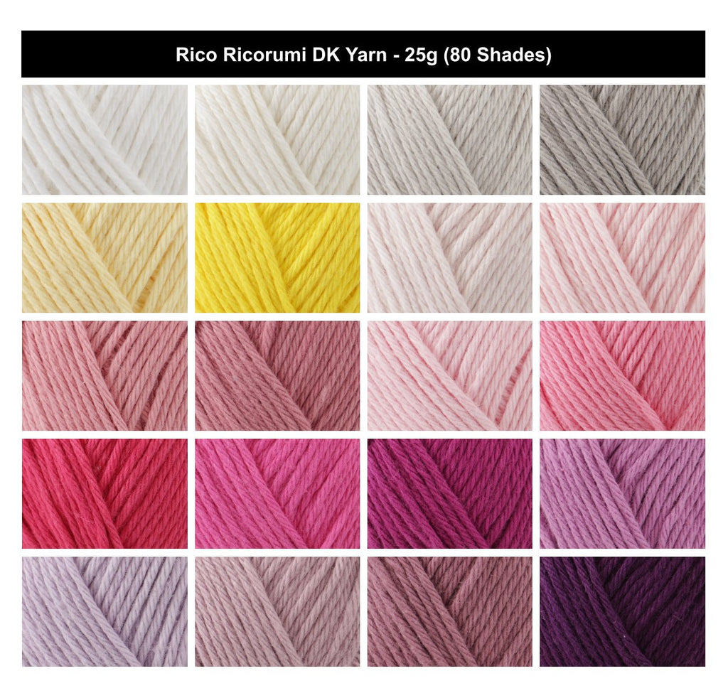 Rico Ricorumi DK Yarn for Crochet - 25G, 100% Cotton Amigurumi Soft Amigurumi Double Knitting Wool for Plushies, Granny Squares Blankets & Toys