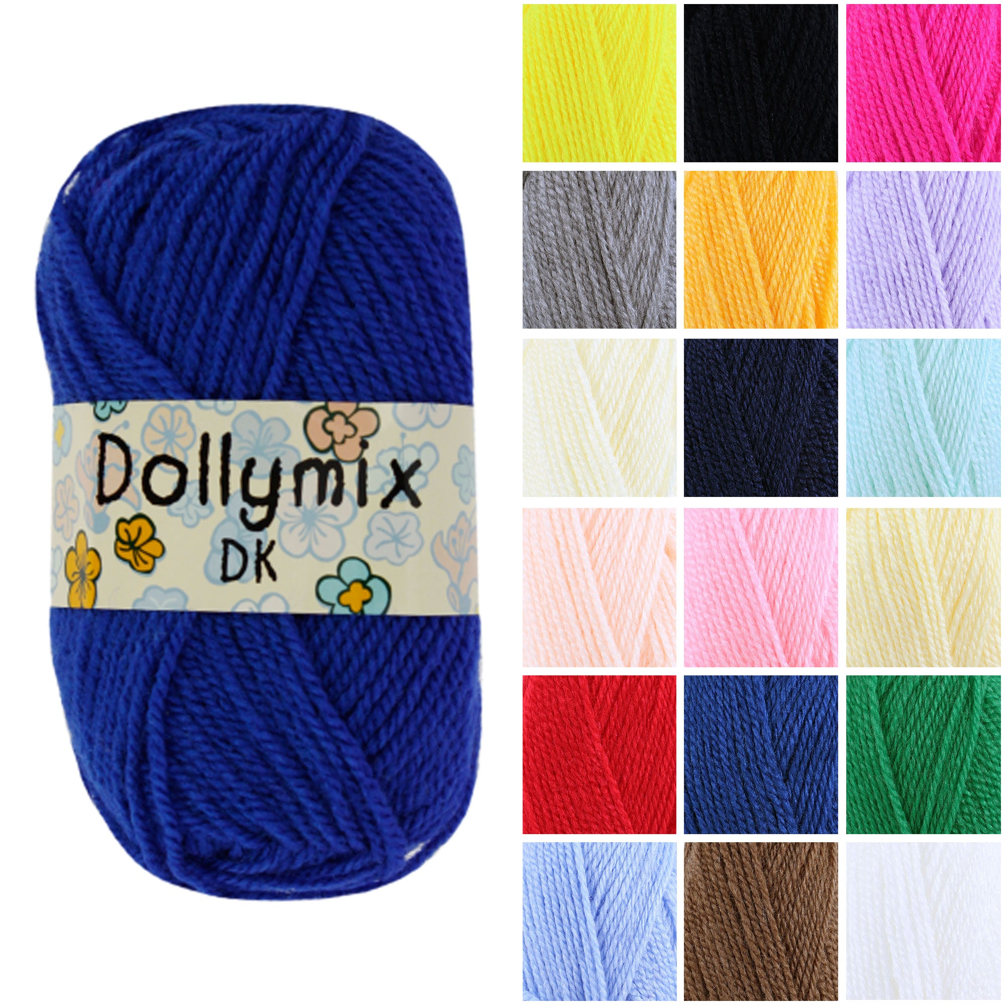 King Cole Dollymix DK Yarn, Premium Acrylic Mini DK Yarn 73m for Toys, Accessories & Creative Projects - 25g
