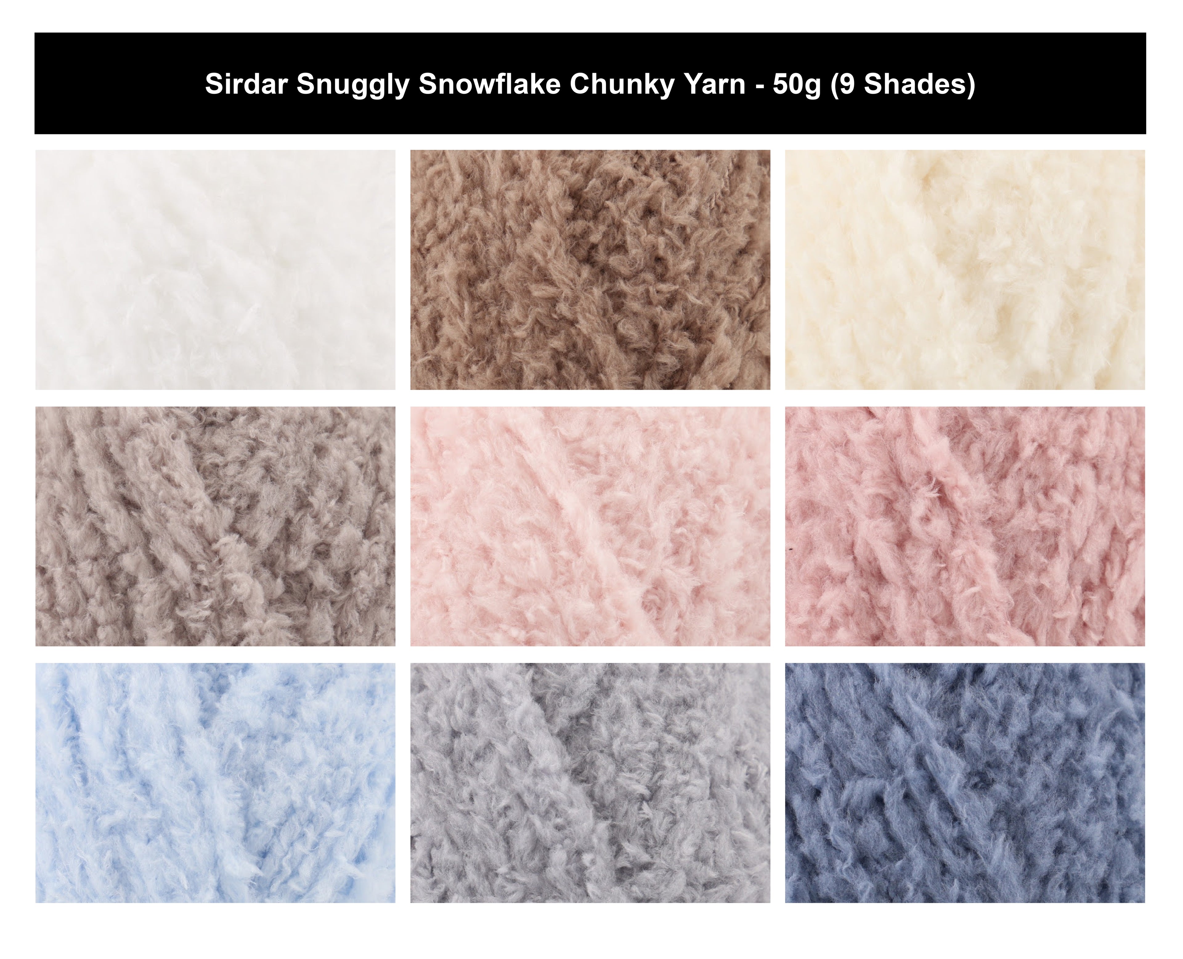 Sirdar Snuggly Snowflake Chunky Baby Crochet Yarn - 50g, 100% Polyester Baby Blankets Knitting Wool for Cardigans, Jumpers, Sweaters, Toys