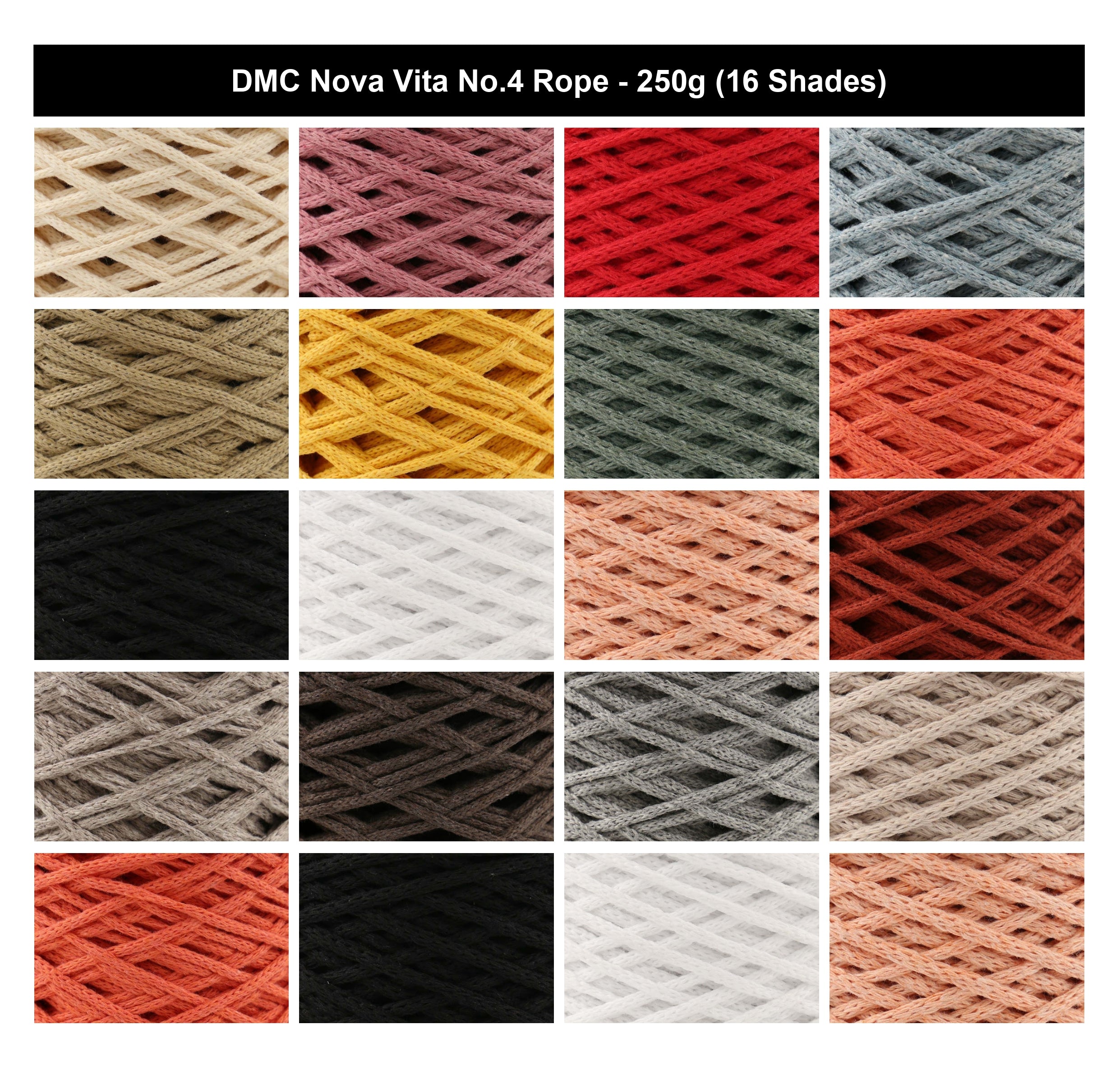DMC Nova Vita No.4 Aran Yarn - 250g, Polyeste Cotton Blend Eco Friendly Yarn Knitting & Crochet for Home Furnishings, Fashion Accessories & Crafting