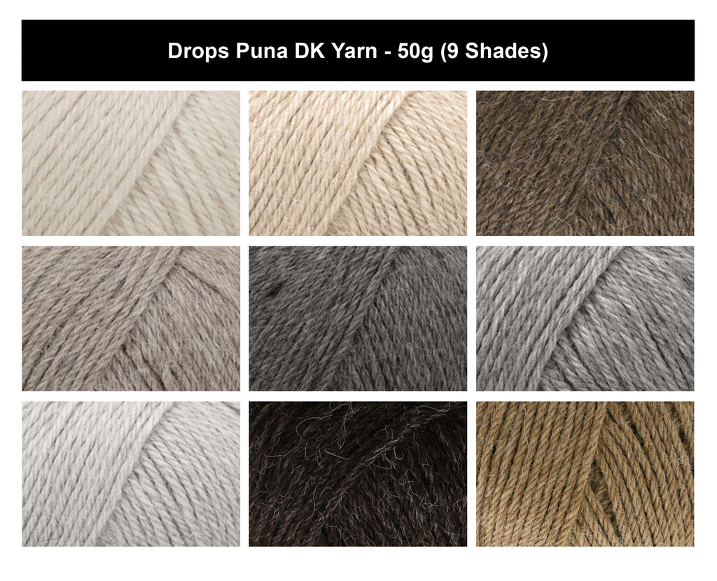 Drops Puna DK Yarn for Crochet and Knitting - 50g, Luxury 100% Superfine Alpaca Soft Lightweight Double Knit Wool for Winter Sweaters, Shawls & Blankets