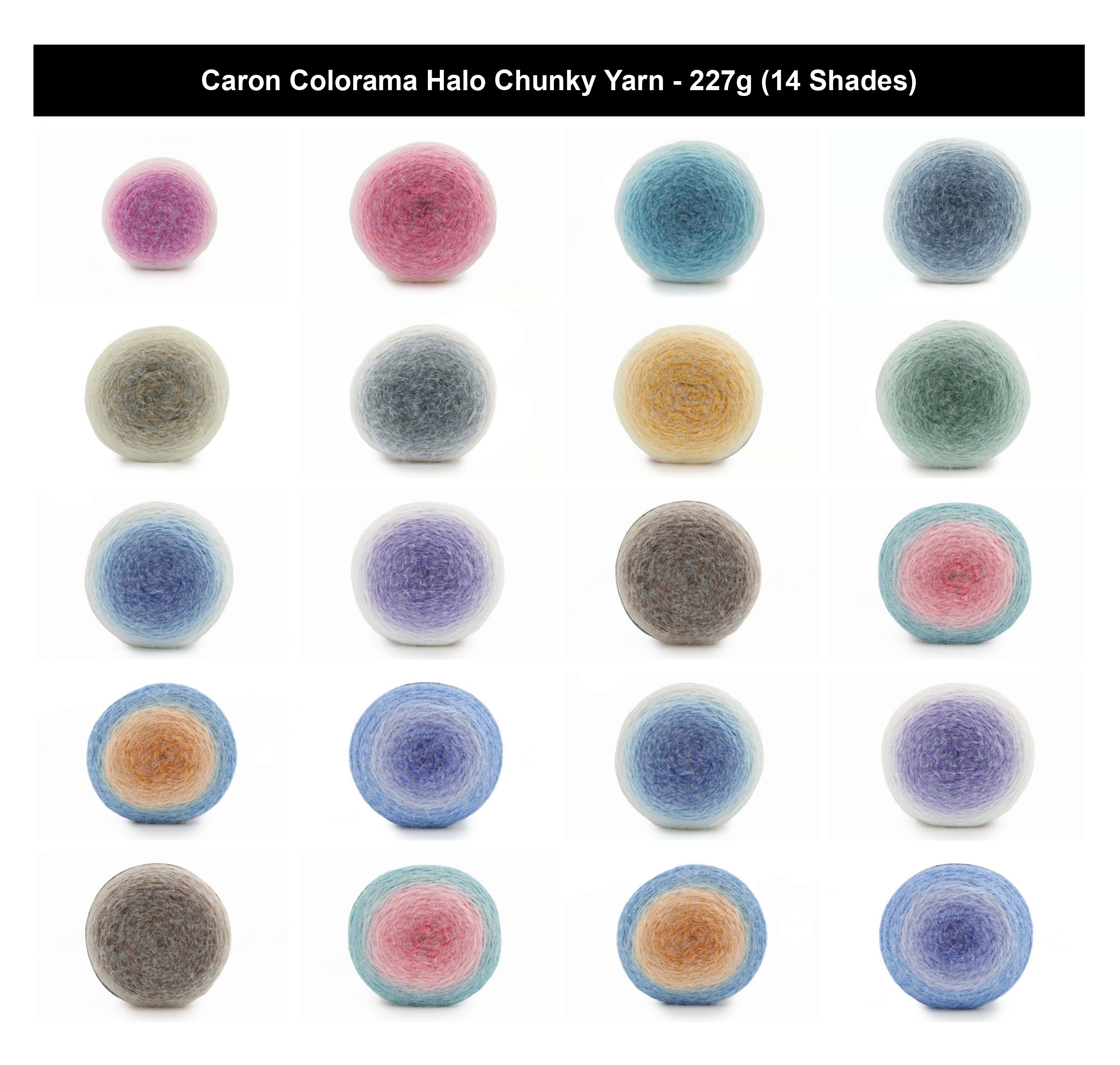 Caron Colorama Halo Chunky Cake Yarn - 227g, Acrylic Blend Self-Striping Gradient Crochet Knitting Yarn for Fashion & Home Accessories