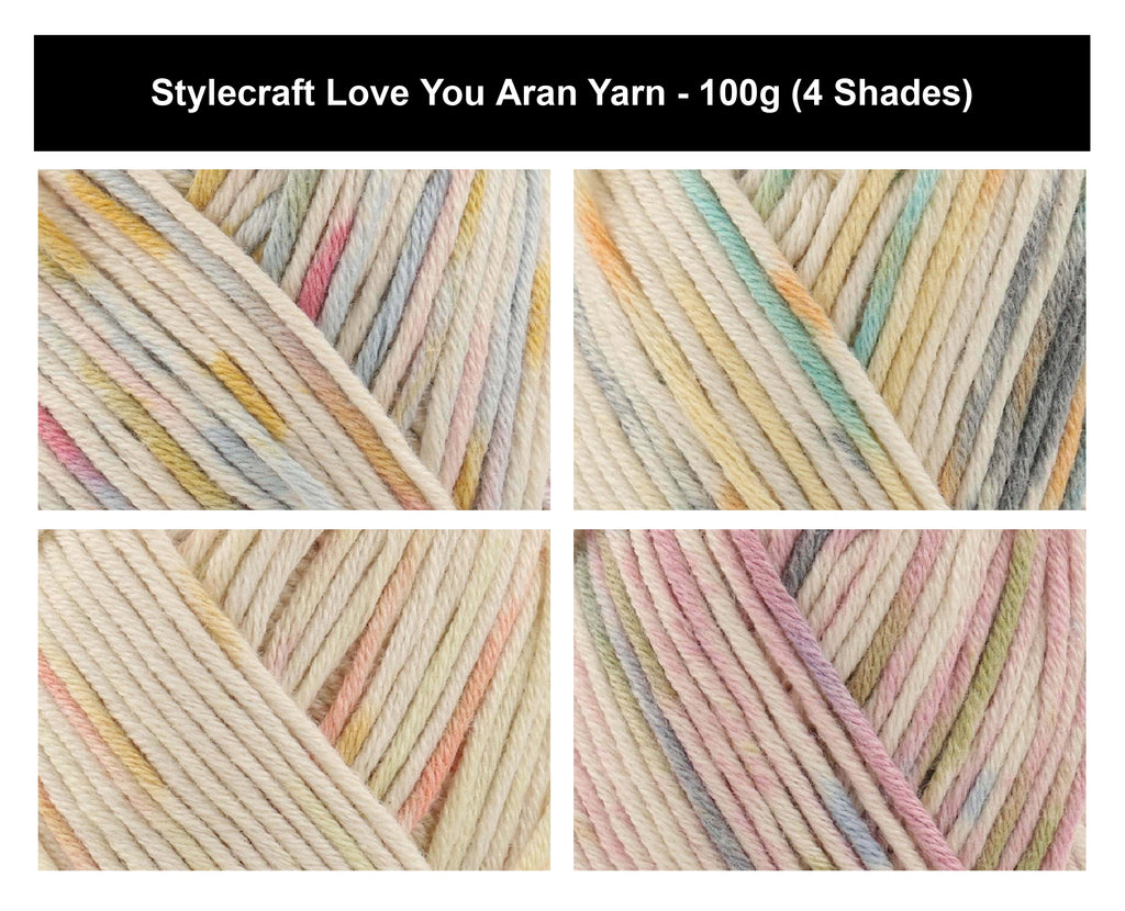 Stylecraft Love You Man Aran Crochet Baby Yarn - 100g, Soft Cotton Acrylic Blend Easy-Care Kind To Sensitive Skin Knitting Crochet Wool for Baby Blankets & Garments