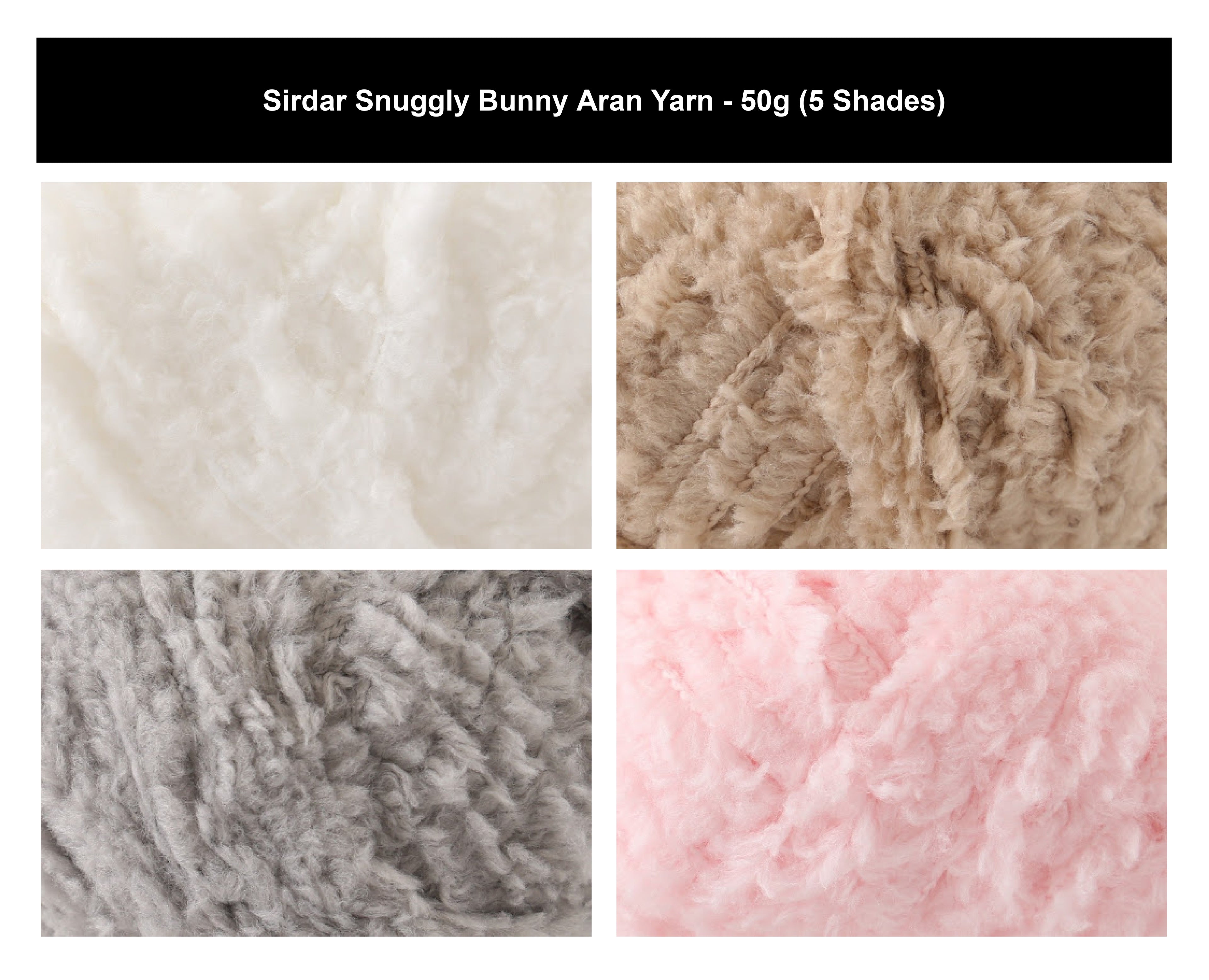 Sirdar Snuggly Bunny Fluffy Baby Aran Yarn - 50g, 100% Nylon Soft Faux Fur, Ideal for Crochet & Knitting Baby Blankets, Toys & Accessories