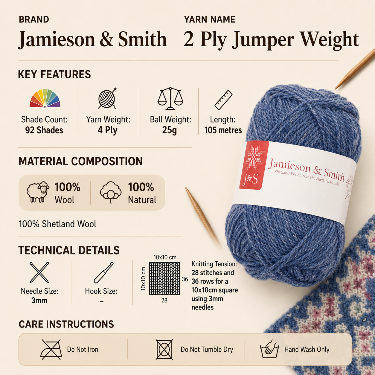 Jamieson & Smith 2 Ply Jumper Weight 4 Ply Yarn - 25g, 100% Shetland Wool Yarn Fair Isle Colourwork Knitting Yarn, Heather Shades for Jumpers, Hats, Scarves & Knitwear
