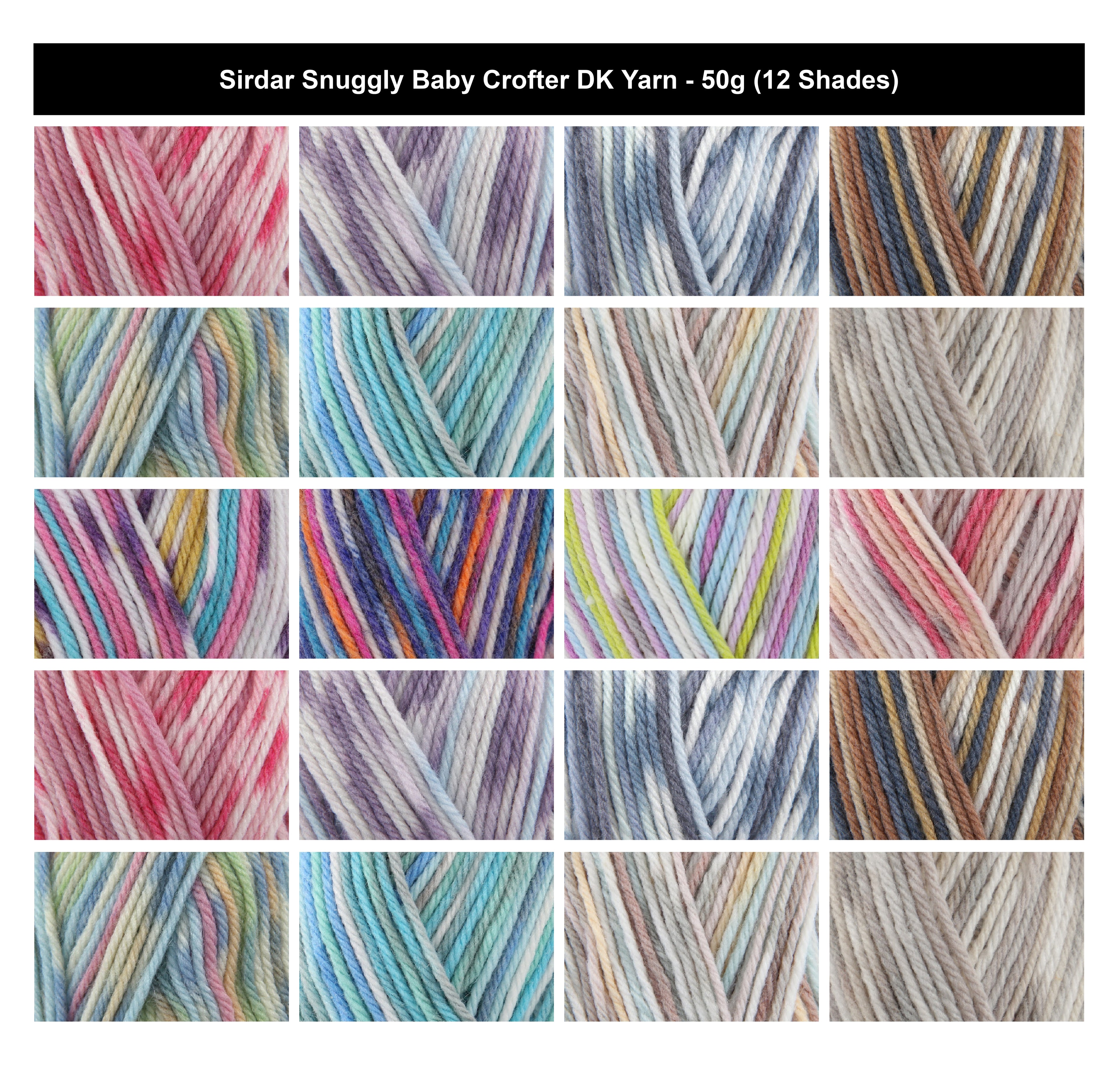 Sirdar Snuggly Baby Crofter DK Crochet Baby Yarn - 50g, Fair Isle Effect Nylon Acrylic Blend Double Knitting Wool for Baby Garments & Accesories