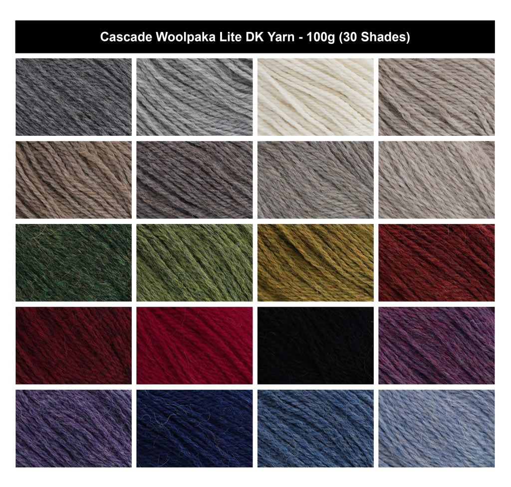 Cascade Woolpaka Lite DK Crochet Yarn - 100g, Luxury Peruvian Wool & Superfine Alpaca Blend Lightweight Double Knitting Wool for Garments & Accessories