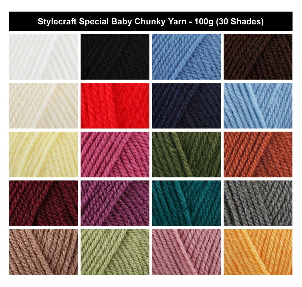 Stylecraft Special Baby Chunky Acrylic Yarn - 100g, Soft Chunky Crochet & Knitting Yarn for Baby Blankets and Afghans