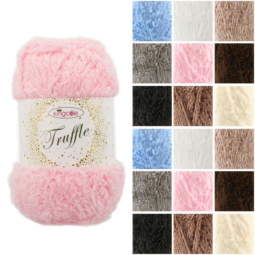 King Cole Truffle Glitz Sparkle DK Yarn, Soft Double Knitting & Crochet, Glitter Blend Plush Shimmer Colours Sparkly Yarn - 100g Ball