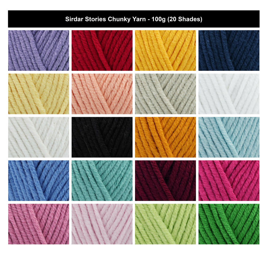 Sirdar Stories Chunky Yarn for Hand Knitting - 100g, Lightweight Cotton Acrylic Blend Crochet Yarn for Year-Round Wear Fashionable Garments & Accessories