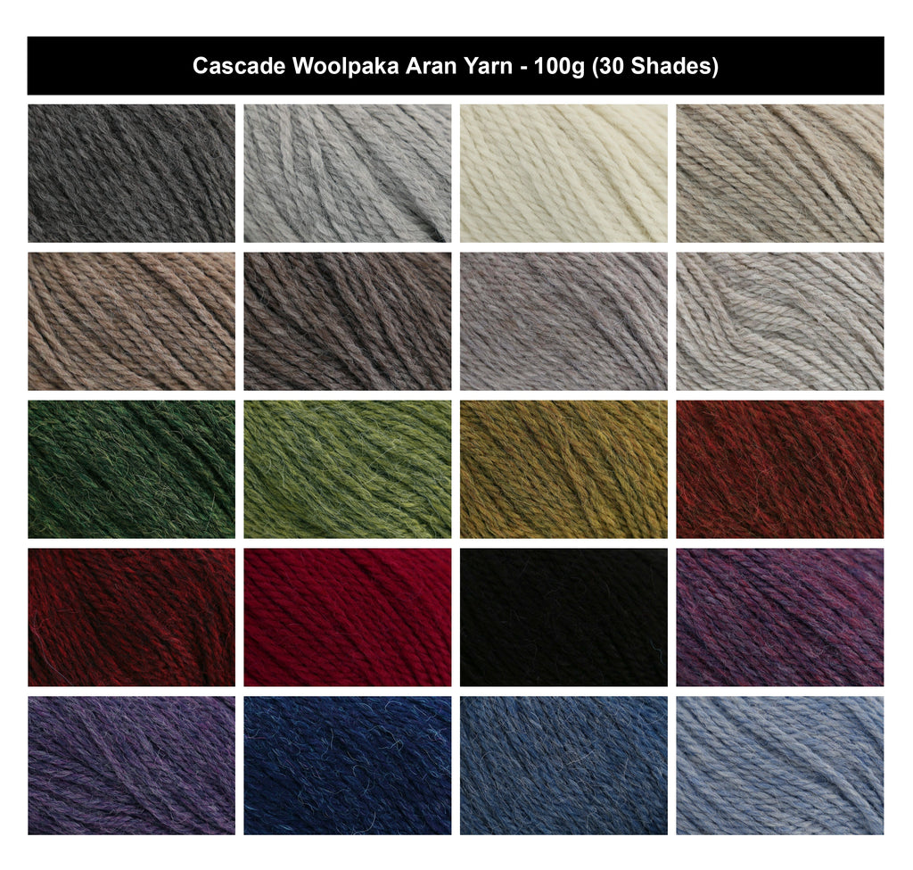 Cascade Woolpaka Aran Crochet Yarn - 100g, Luxury Alpaca & Peruvian Highland Wool Blend Durable Knitting Wool for Garments, Blankets, & Cosy Accessories