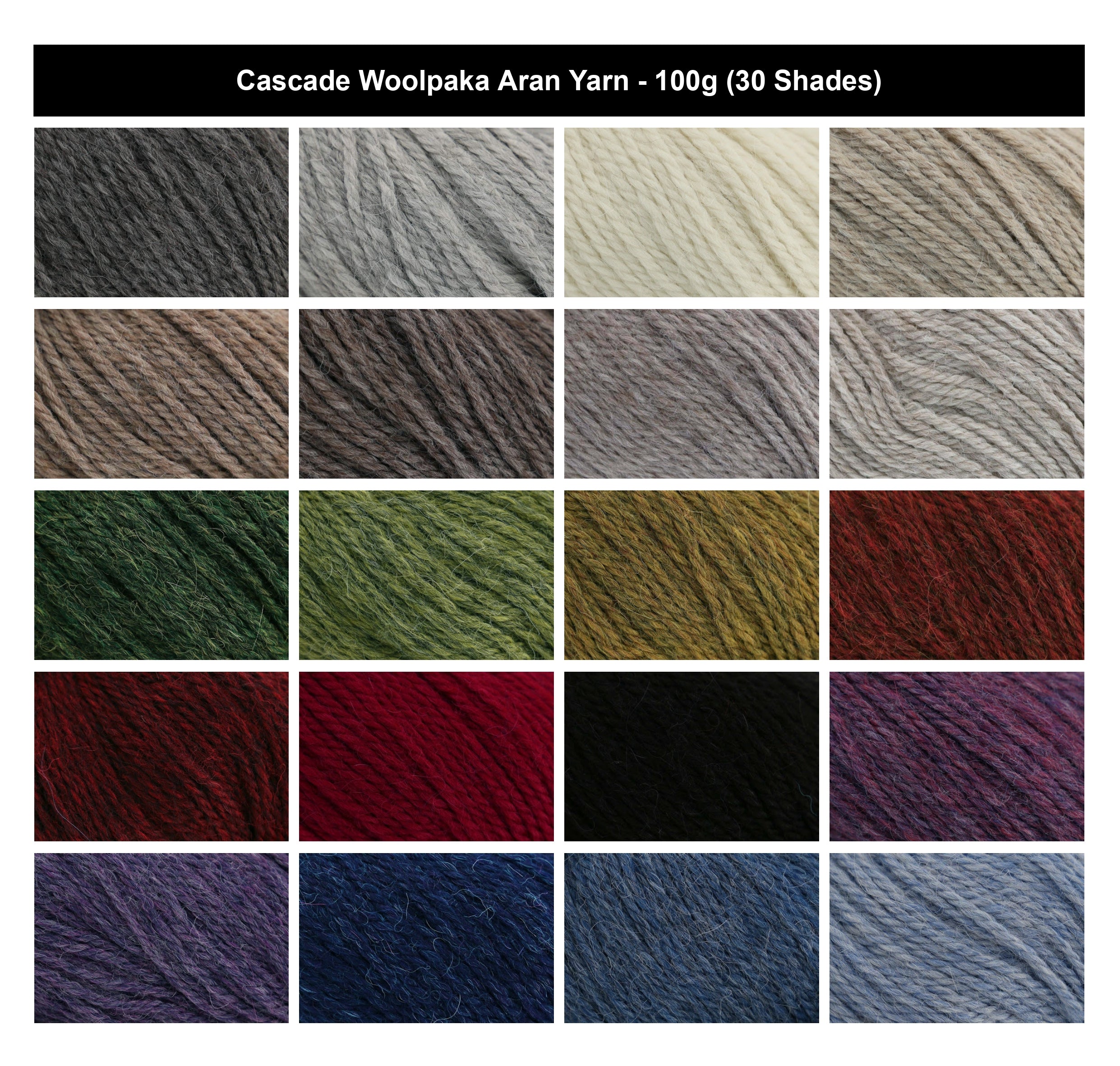 Cascade Woolpaka Aran Crochet Yarn - 100g, Luxury Alpaca & Peruvian Highland Wool Blend Durable Knitting Wool for Garments, Blankets, & Cosy Accessories