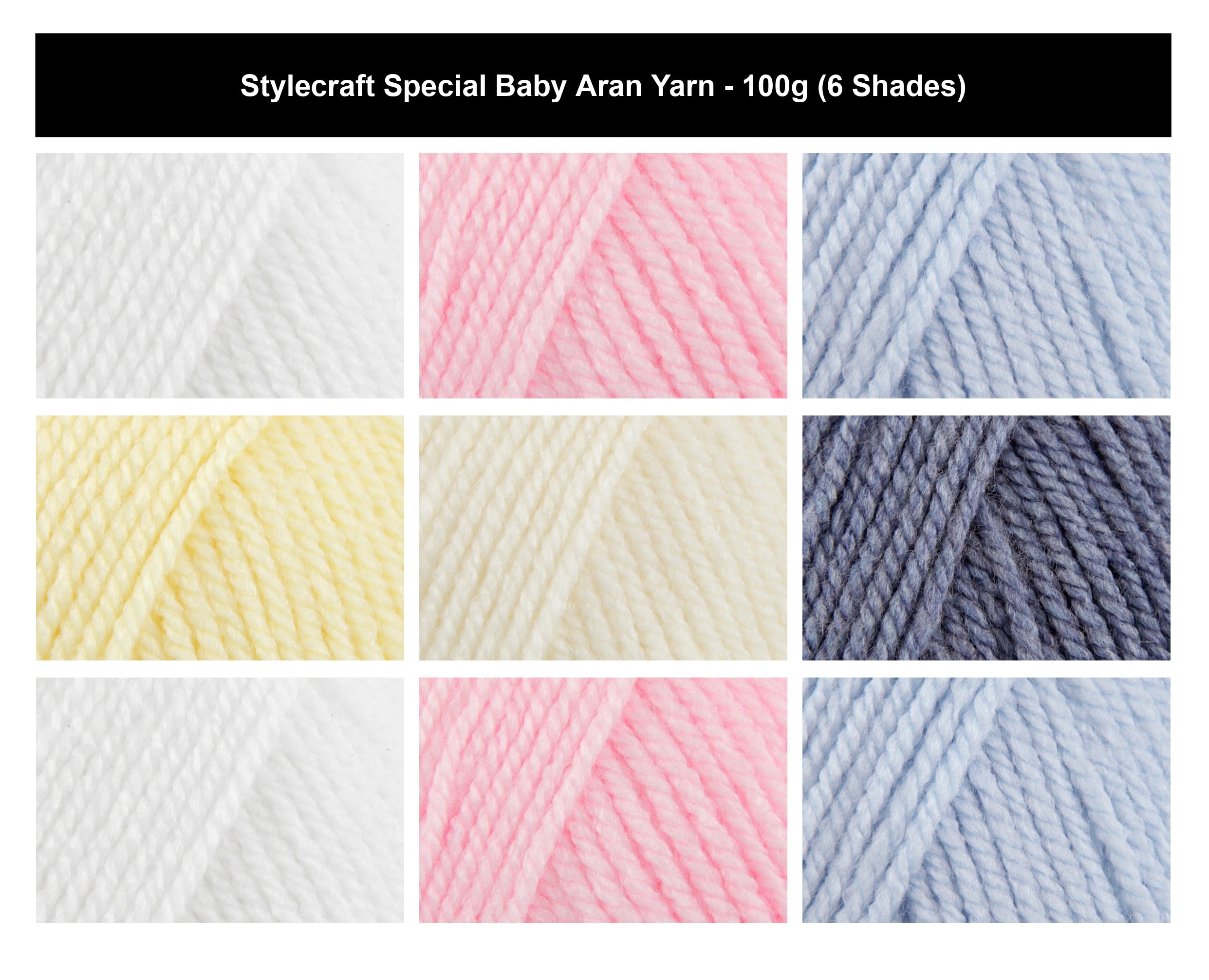 Stylecraft Special Baby Aran Crochet Yarn - 100g, Soft Acrylic Aran Knitting Wool for Blankets, Throws, Jackets & Baby Clothes