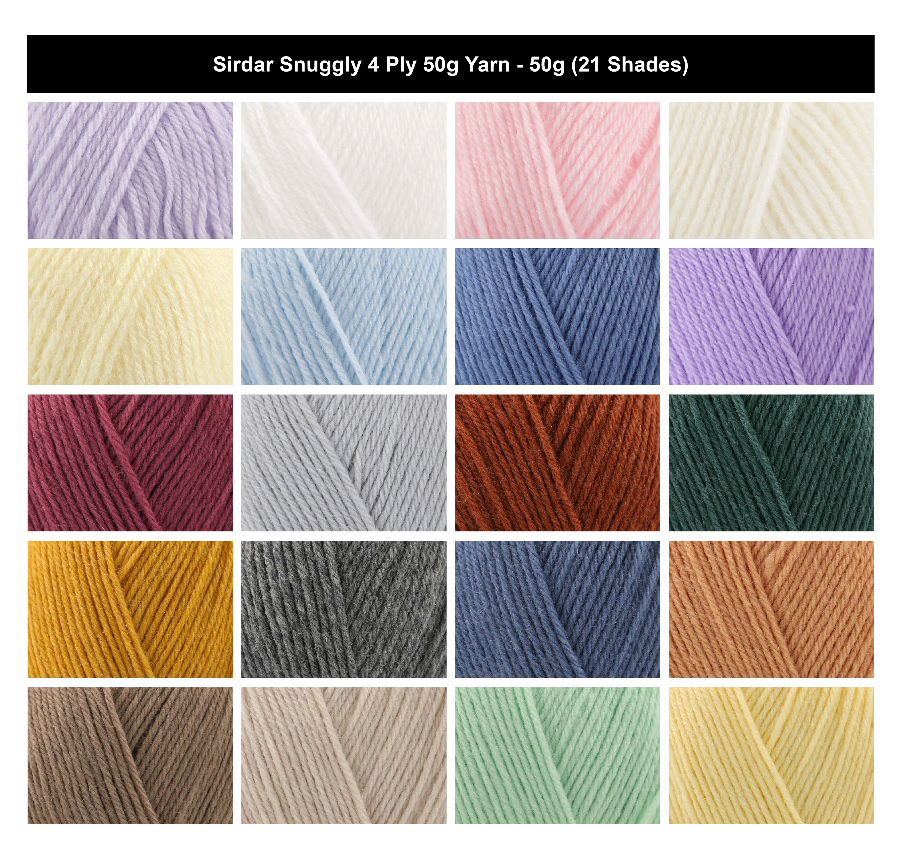 Sirdar Snuggly 4 Ply Crochet Yarn - 50g Ball, Soft Nylon Acrylic Blend Knitting Baby Wool for Blankets, Cardigans, Socks & Headwear