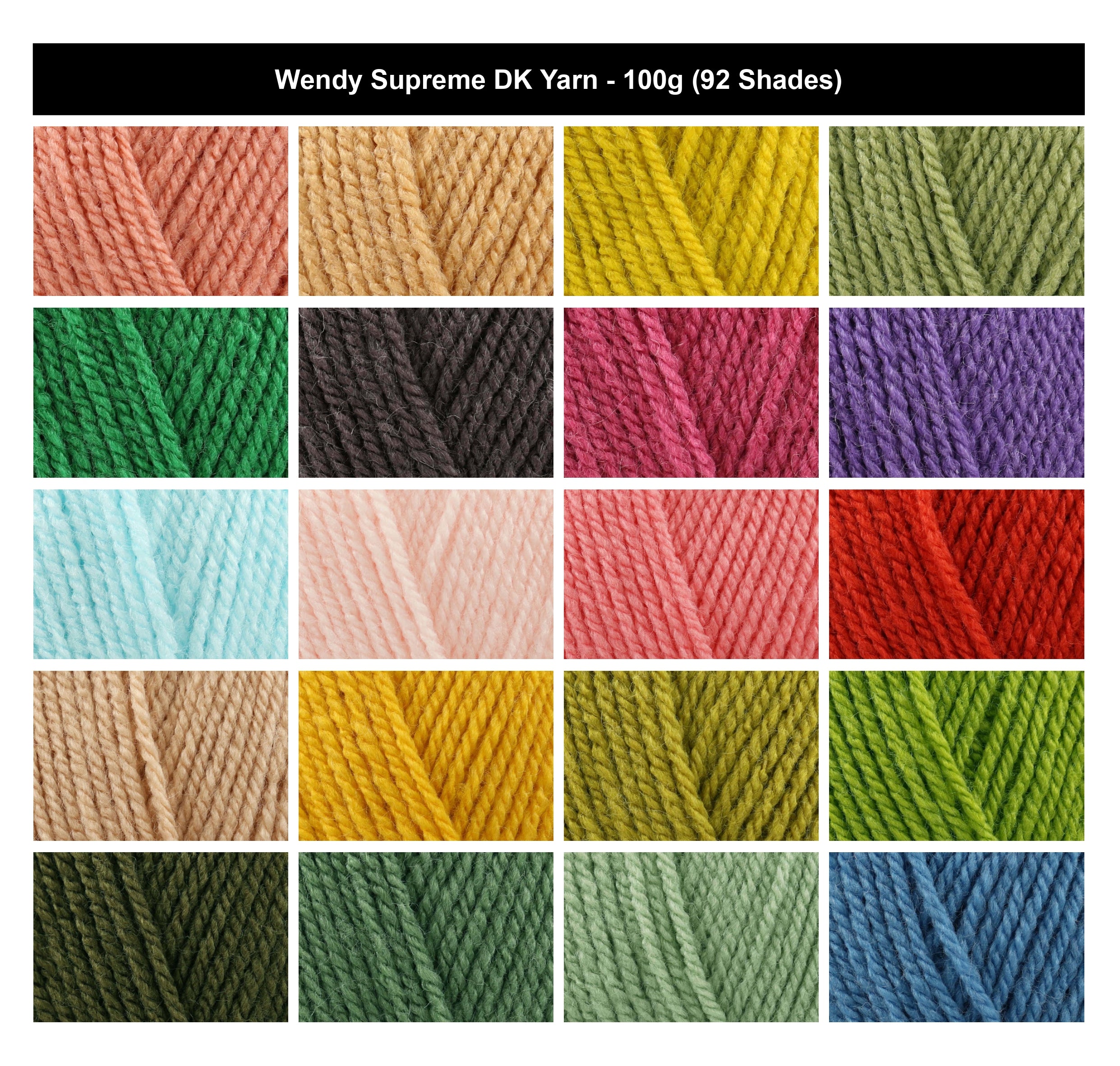Wendy Supreme DK Yarn for Crochet - 100g, Luxury 100% Acrylic Vibrant & Jewel Tones Soft Double Knitting Wool for Cozy Garments & Home Decor